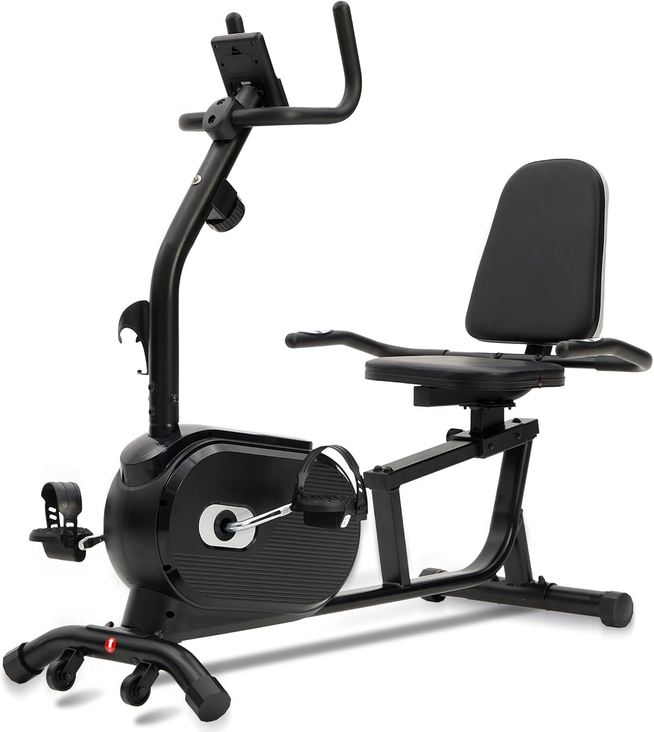 Recumbent Exercise Bike for Seniors & Adults – Quiet Recumbent Stationary Bikes for Home, Bluetooth App, 16-Level Resistance, Adjustable Seat, Supports 380LB, LCD Display & Pulse Sensors