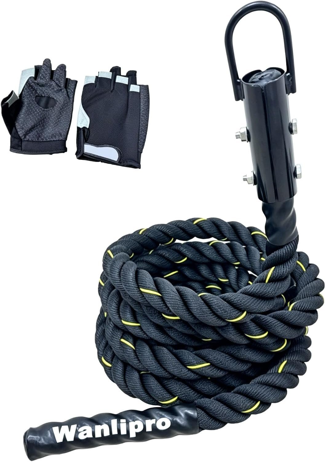 Weight Workout Sled Pulling Rope 1.5″ x 16FT, Trainer Physical Training Strength Rope for Tire Pulling, Football Training, Fitness Resistance Exercise Equipment
