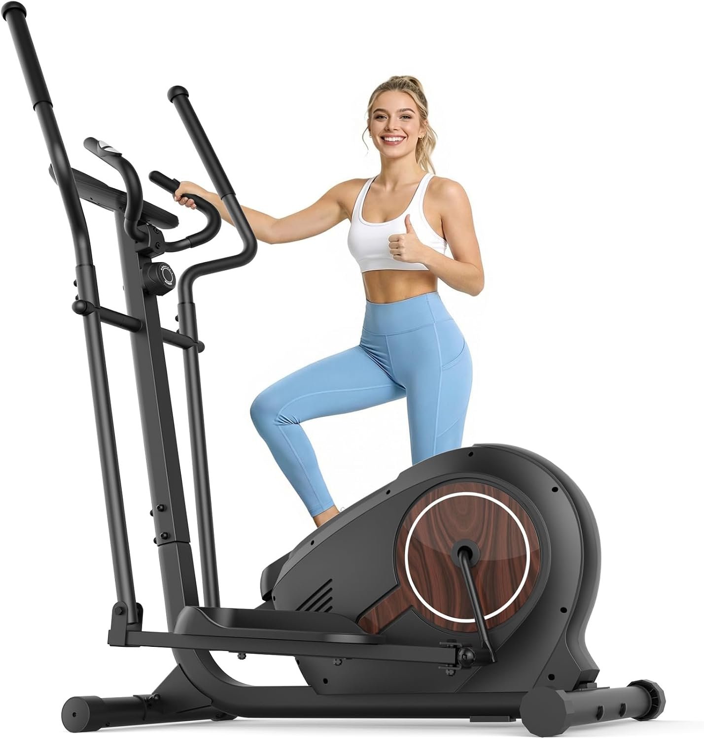 ANCHEER Elliptical Exercise Machine for Home, Ultra-Quiet 15dB Magnetic Elliptical Trainer, 14 Resistance Levels, 15.5″ Stride, 500 LB Capacity, Real-Time Workout Tracking Monitor, 95% Pre-Assembled