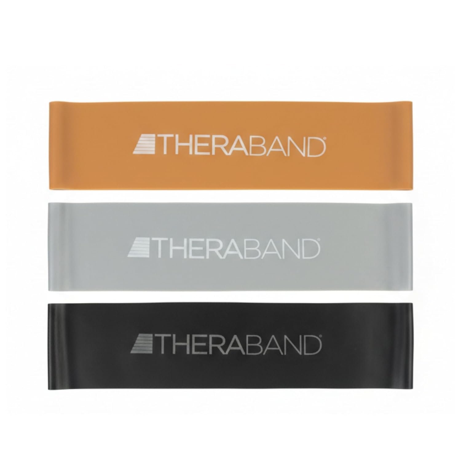 THERABAND Resistance Band Loop Set, 12″ Workout Bands for Strength Training, Stretching & Physical Therapy, Set of 3 Color-Coded Exercise Bands with Varying Resistance Levels, Portable & Durable
