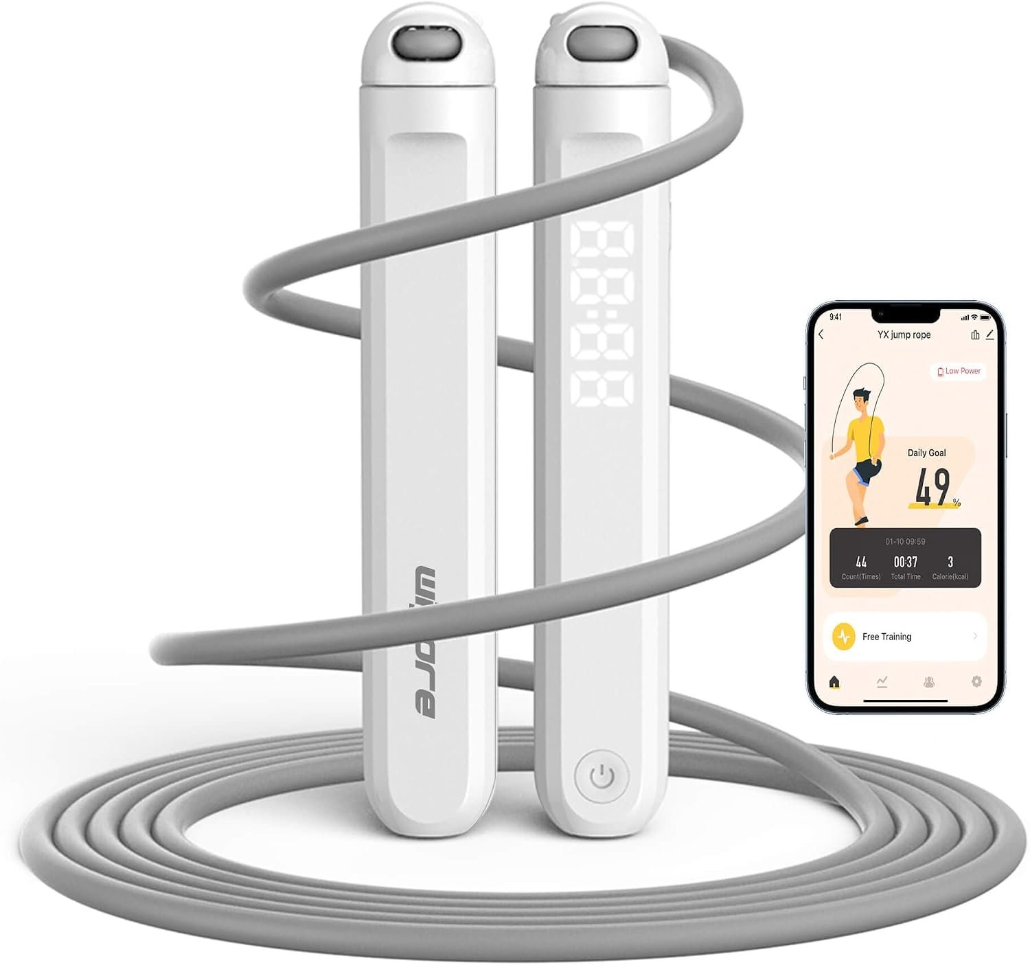Jump Rope With Counter and App – Tangle-Free Rapid Speed Skipping Rope for Fitness, Home Exercise, Workout – Gifts for Adults, Women, Men, Kids