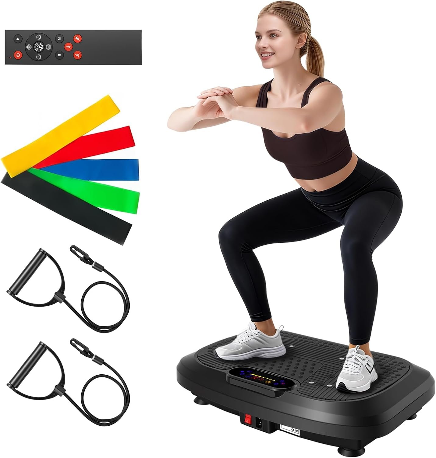 ALSO GO Vibration Plate Exercise Machine, 200 Speeds & 10 Models, 500LB Capacity, LED Display, Bluetooth Audio, Large Shake Plate with Loop Bands for Full Body Fitness, Lymphatic Drainage, Pain Relief