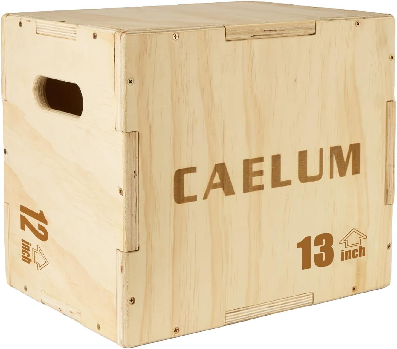 CAELUM 3-in-1 Wood Plyo Box – Non-Slip Plyometric Jump Box for Home & Gym, 400lbs Bearing Fitness Launch Box for Jumping Squats Step-ups Strength Training