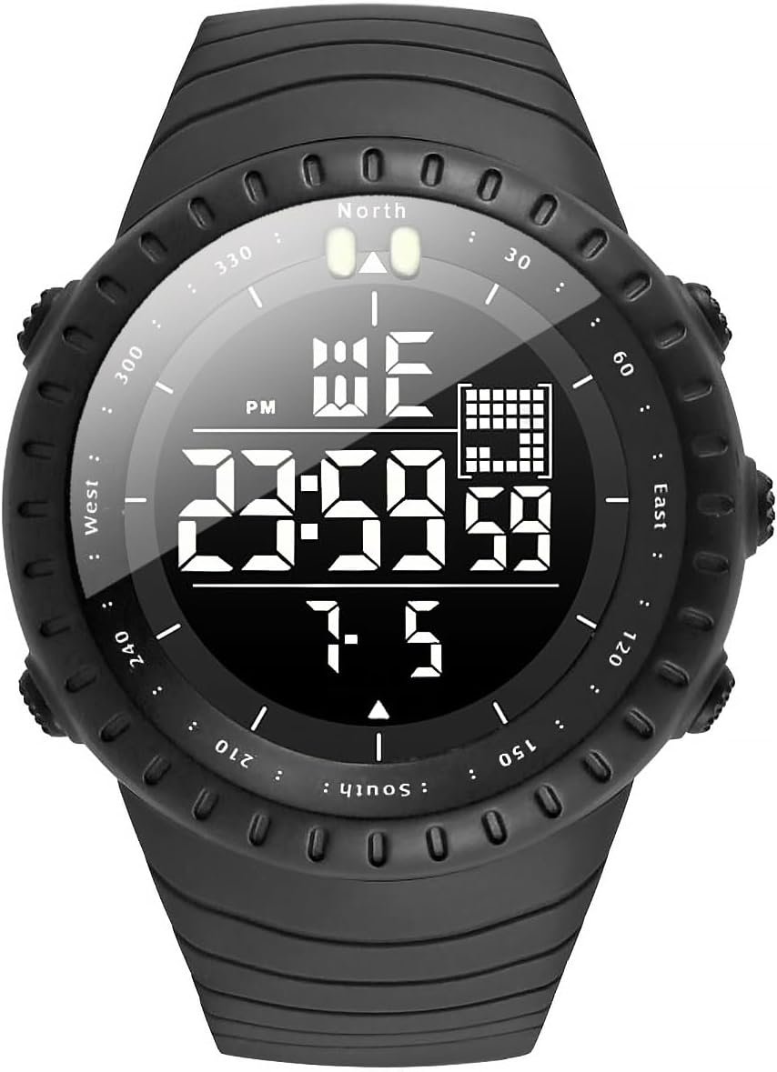 KXAITO Men’s Watches Sports Outdoor Waterproof Military Digital Watch Date Multi Function Tactics LED Face Alarm Stopwatch for Men 6256