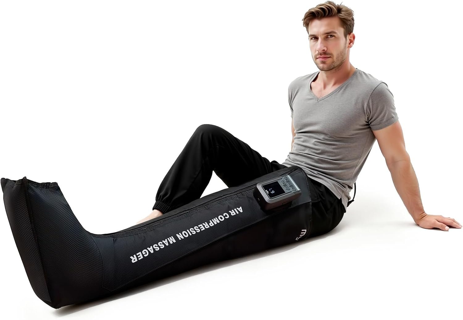 Full Leg Air Compression Massager, Sequential Cordless Compress Massager | Therapy Machine for Circulation Pain Relief, Rechargeable Leg Massage Recovery System with Multiple Modes for Athlete