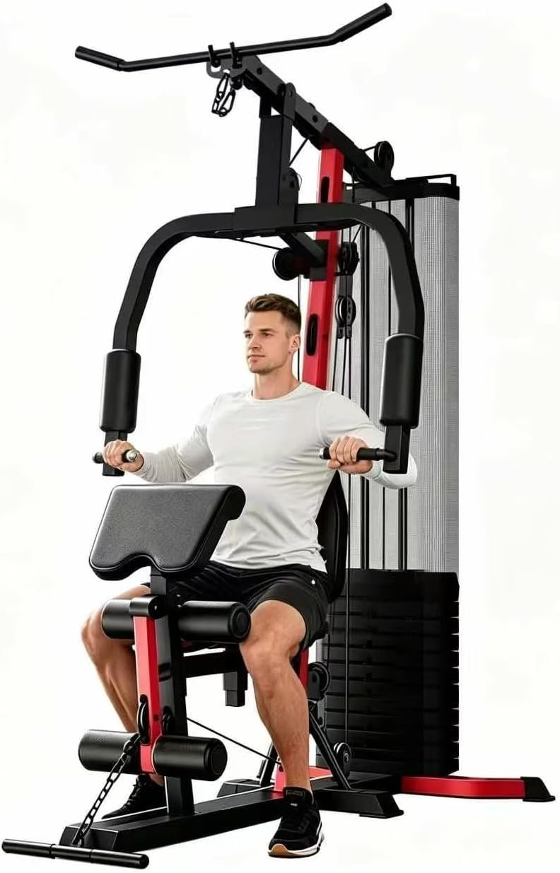 Home Gym Equipment with 160LB Weight Stack, Multifunctional All-in-One Workout Station, Full Body Strength Training System