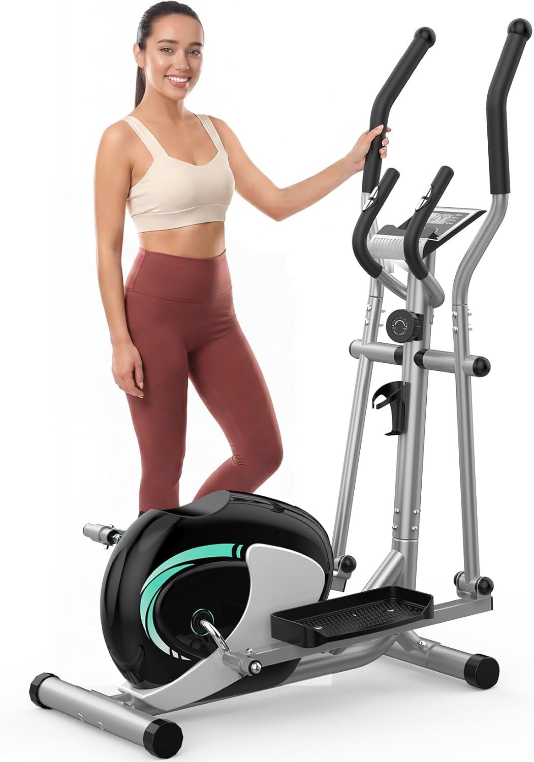 Dripex Elliptical Exercise Machine, Elliptical Machine for Home with 16 Resistance Levels, Quiet & Smooth Magnetic Elliptical Training Machines with 13.2 lb Flywheel, LCD Monitor & Pulse