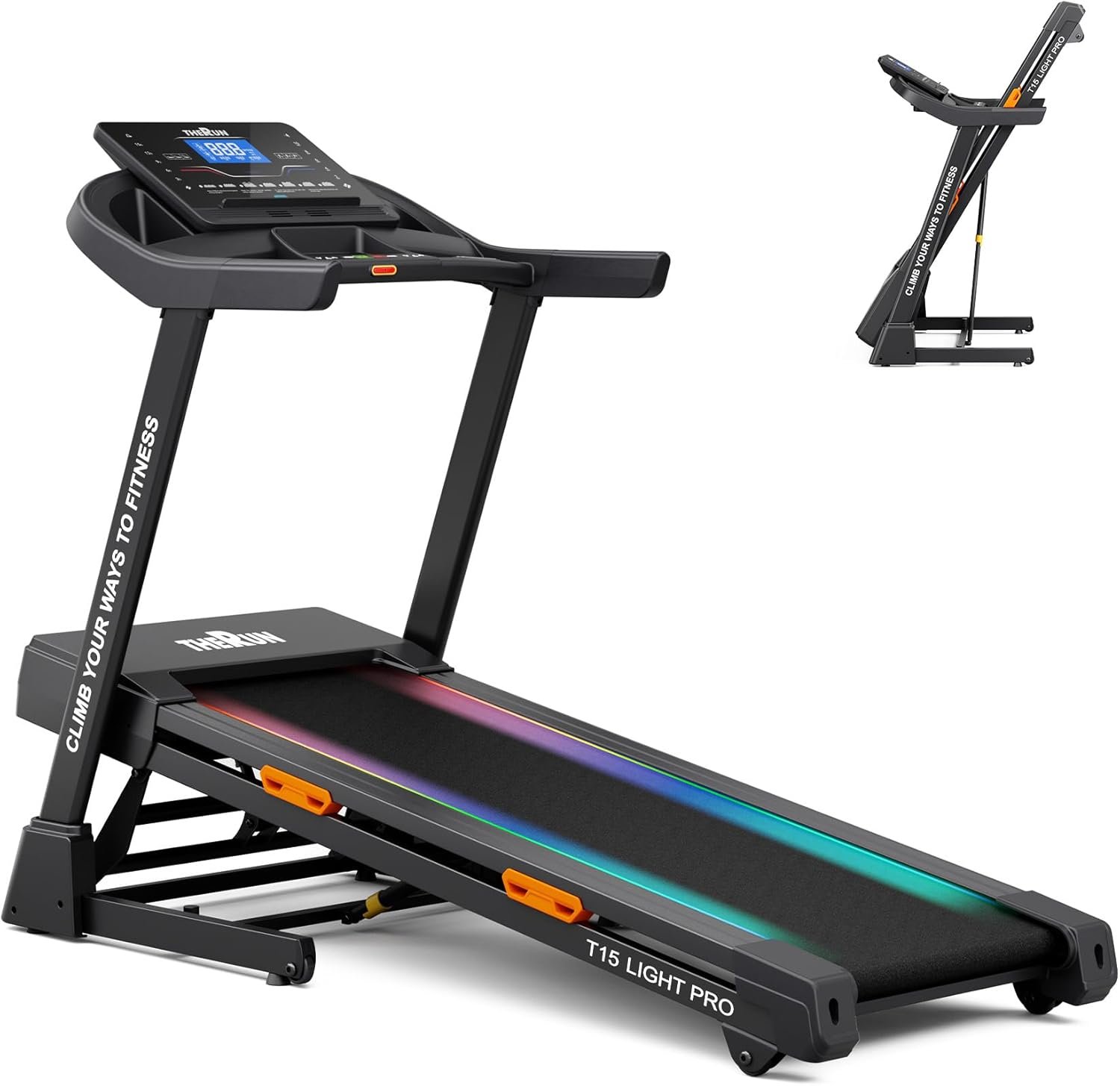 THERUN 20% Auto Incline Treadmill, 12 MPH and 3.5 HP Motor, 55″ x 20″ Large Running Belt with Advanced Console, All-in-One Foldable Treadmills for Home with Incline for Intensive Workout