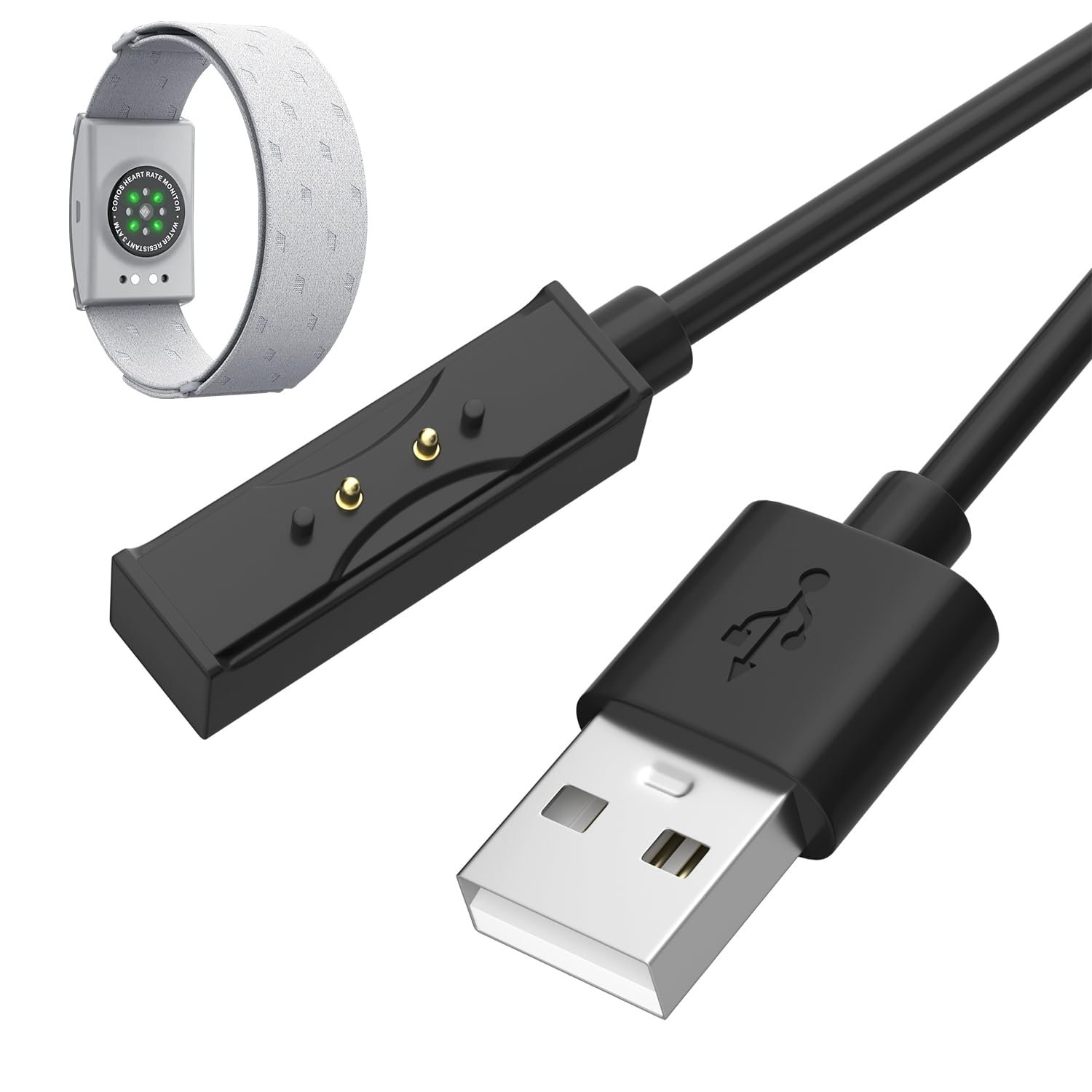 Gamroek Charging Cable Compatible with COROS Heart Rate Monitor Armband, USB Magnet Replacement Charging Cable for COROS Heart Rate Monitor Armband(3.6ft)