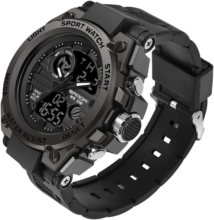 KXAITO Men’s Watches Sports Outdoor Waterproof Military Watch Date Multi Function Tactics LED Alarm Stopwatch