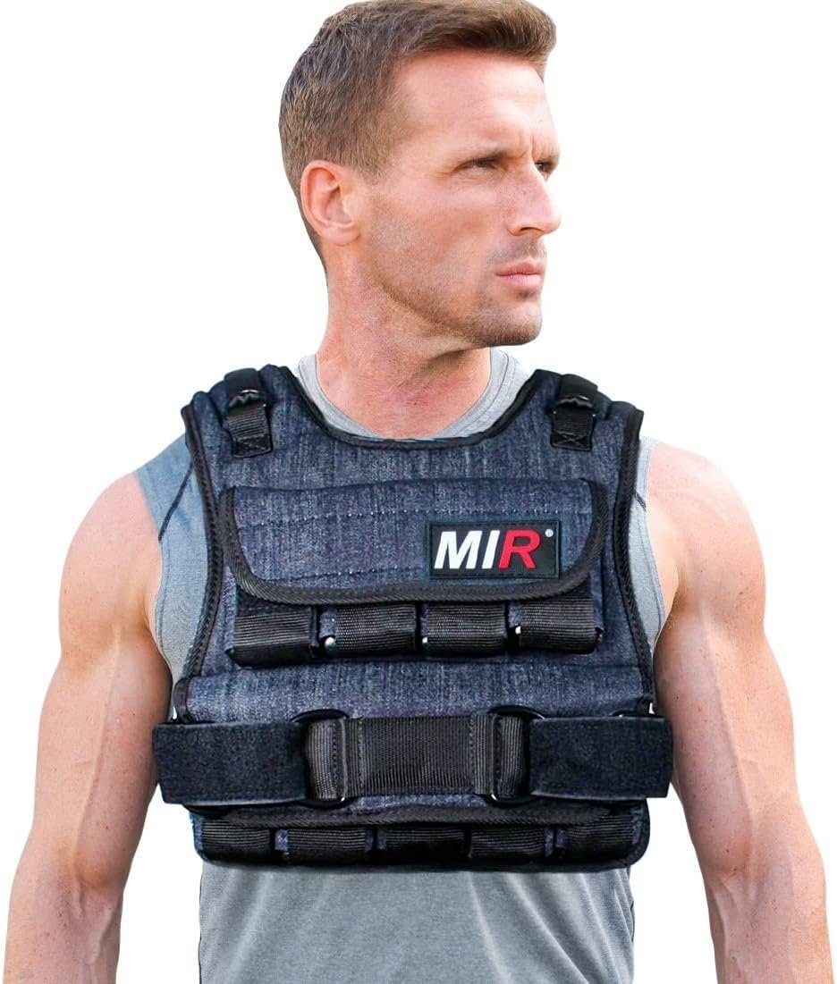miR Air Flow Weighted Vest with Zipper Option 20lbs – 60lbs Solid Iron Weights Machine Washable. Workout Vest for Men and Women