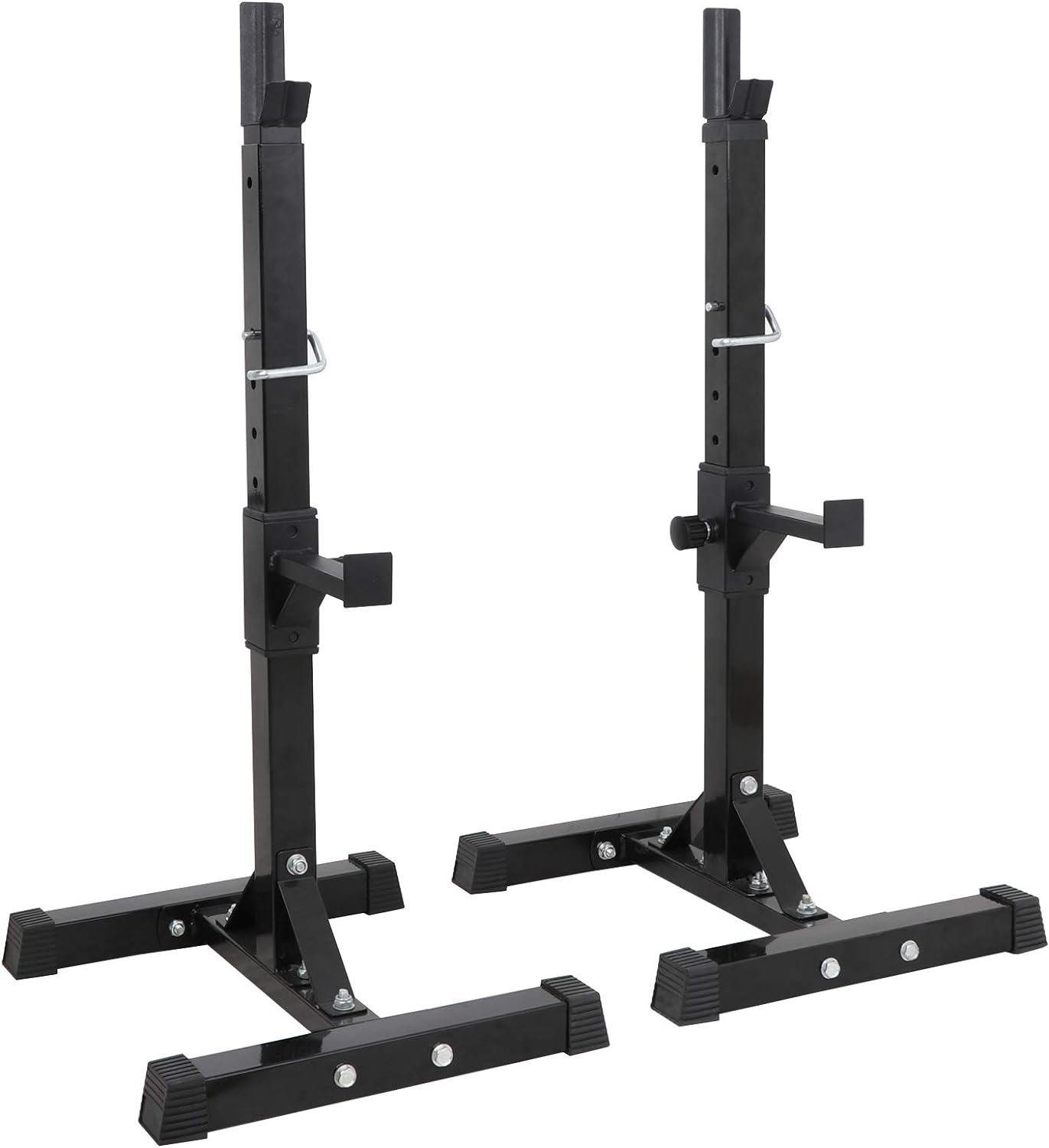 F2C Max Load 550Lbs Pair of Adjustable Squat Rack 41″-66″ Sturdy Steel Barbell Rack Free Bench Press Stands GYM/Home Gym Portable Dumbbell Racks Stands