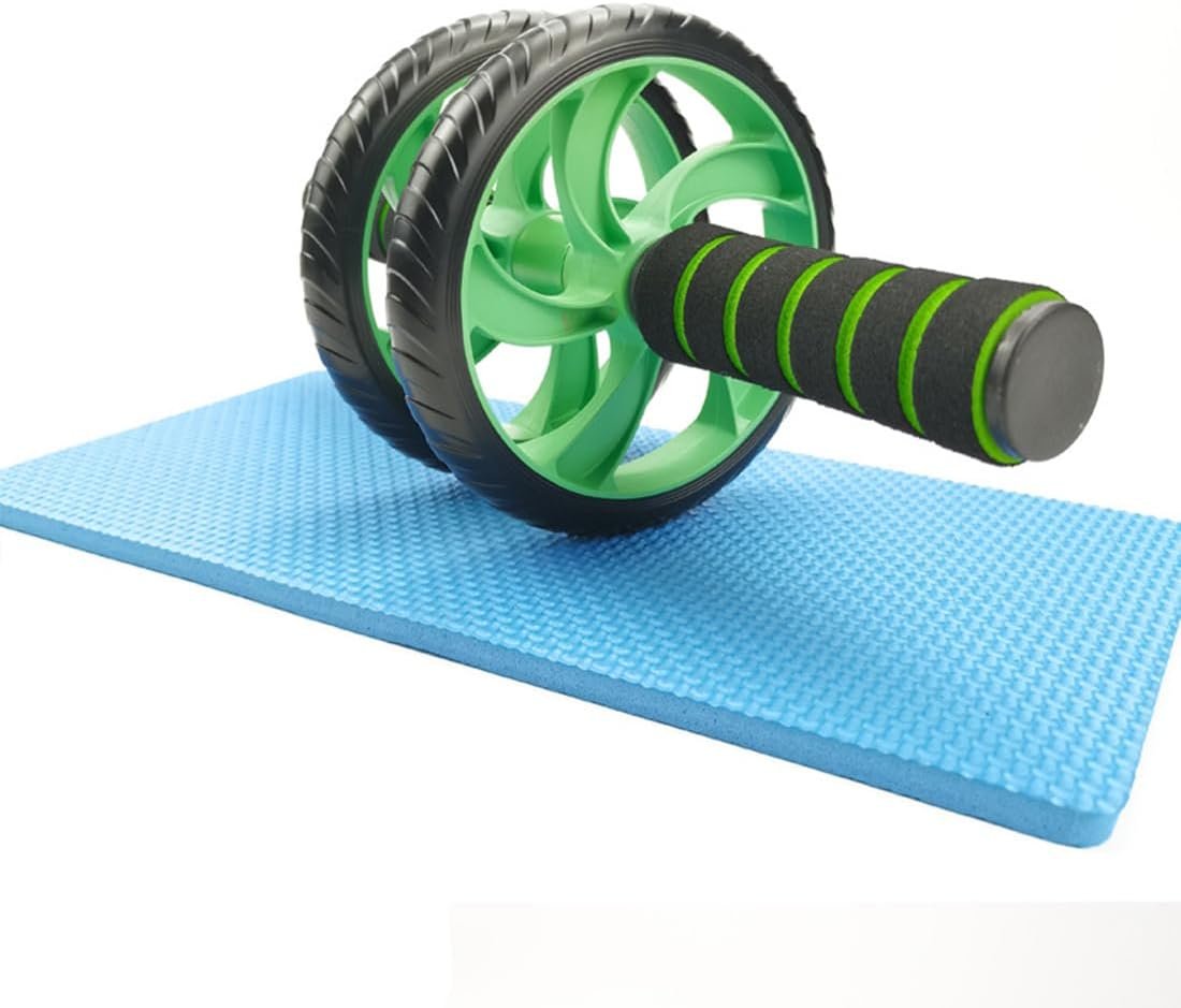 Abdominal Roller Wheels Ab Trainer with Knee Pad Core Workout Exercise Muscle Fitness Equipment Men Women for Home Office Gym Outdoors