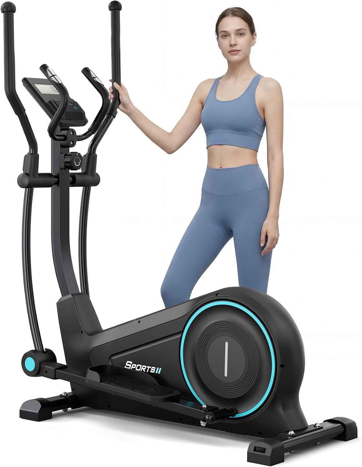 Dripex Elliptical Exercise Machine, Hyper-Quiet Magnetic Elliptical Machine for Home, 15.3″ Stride Elliptical Training Machines with 16 Levels Resistance, 17.64LBS Flywheel, Pulse Sensor