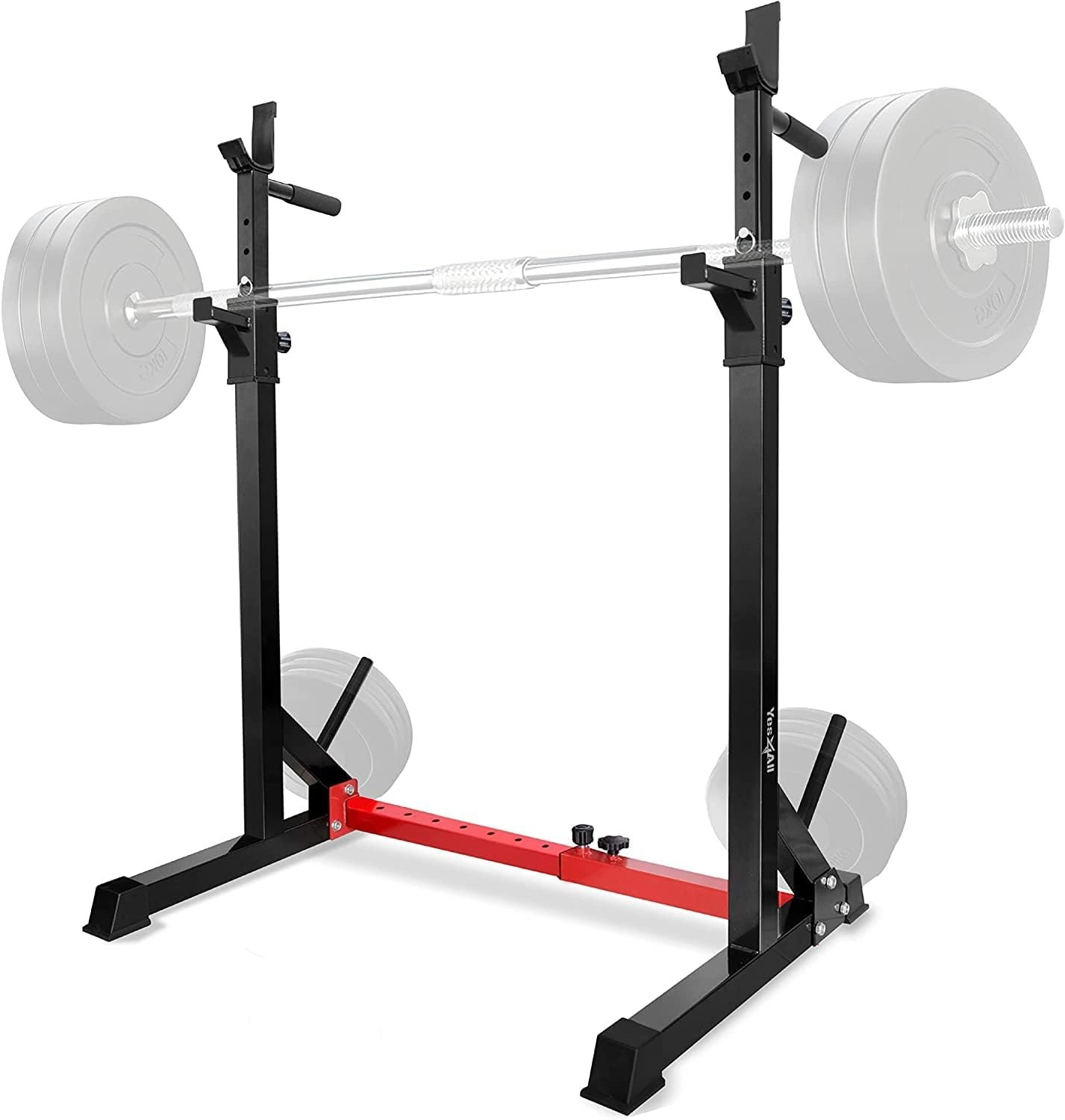 Yes4All Squat Rack for Home Gym, Adjustable Barbell Stand Rack, Multi-Function Weight Lifting, Dip Bar Station, Bench Press Rack Stand, Weight Plate Storage – Capacity Up to 600LBS