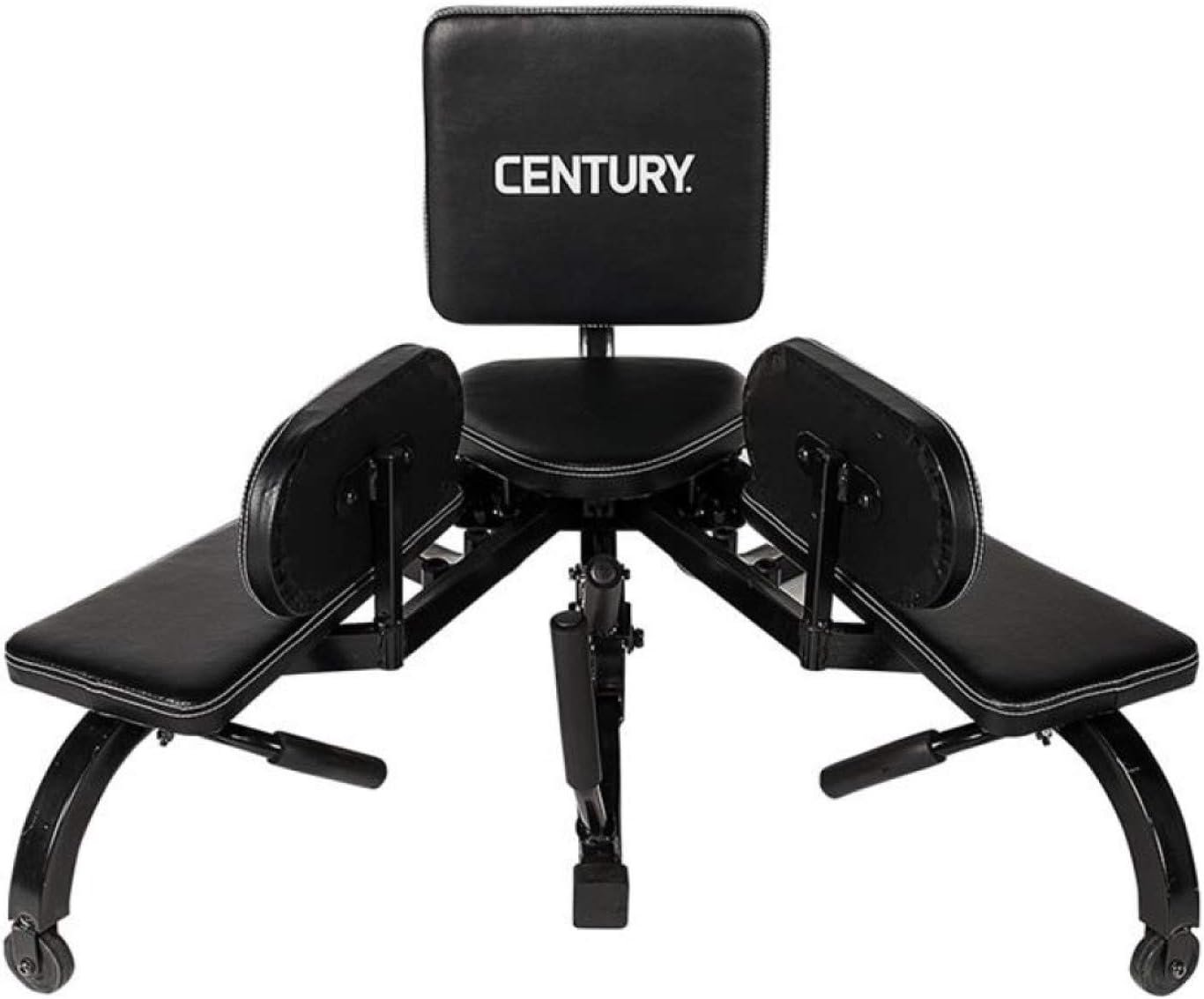 Century Versaflex 2.0 Stretching Machine Black | Heavy-Duty Steel Construction with Supportive Backrest | Adjustable Leg Stretch Trainer for Flexibility, Splits & Range of Motion | Home Gym Equipment
