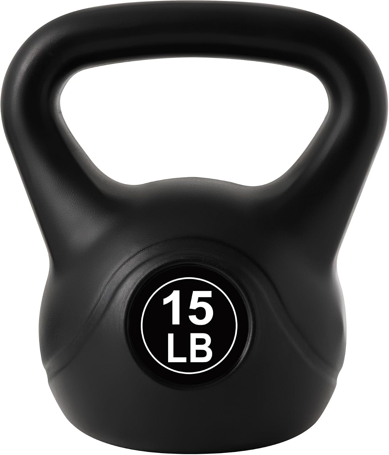 ALTLER Vinyl Plastic Concrete Kettlebell 10-50LBS Safe Strength Training Kettlebell Anti-Slip Grip Weight for Home Workouts and Men/Women/Beginners