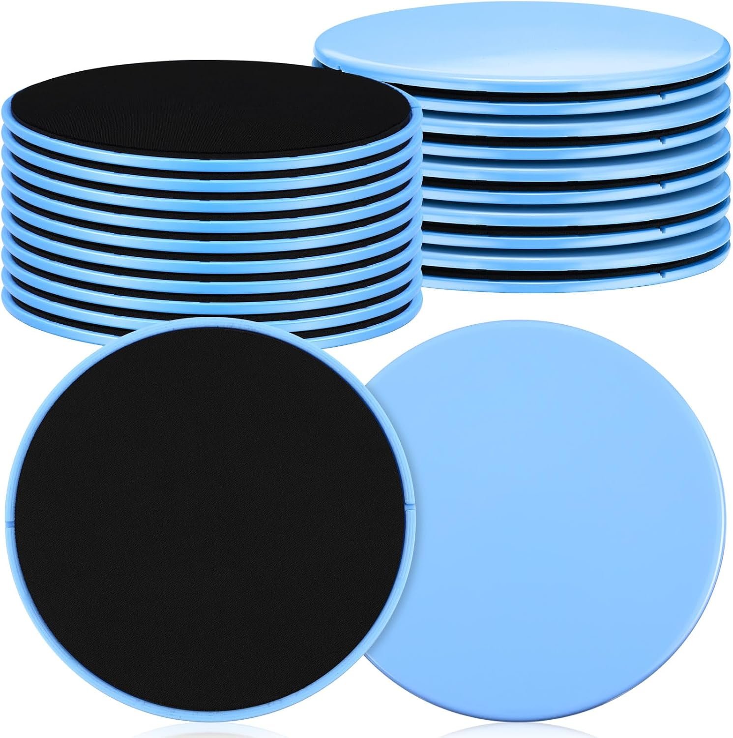 Jenaai 24 Pcs (12 Pairs) Core Sliders Exercise Glider Discs Bulk for Group Training Classes Fitness Slider for Working Out Dual Sided Core Gliding Discs AB Pads for Carpet Hardwood Floor