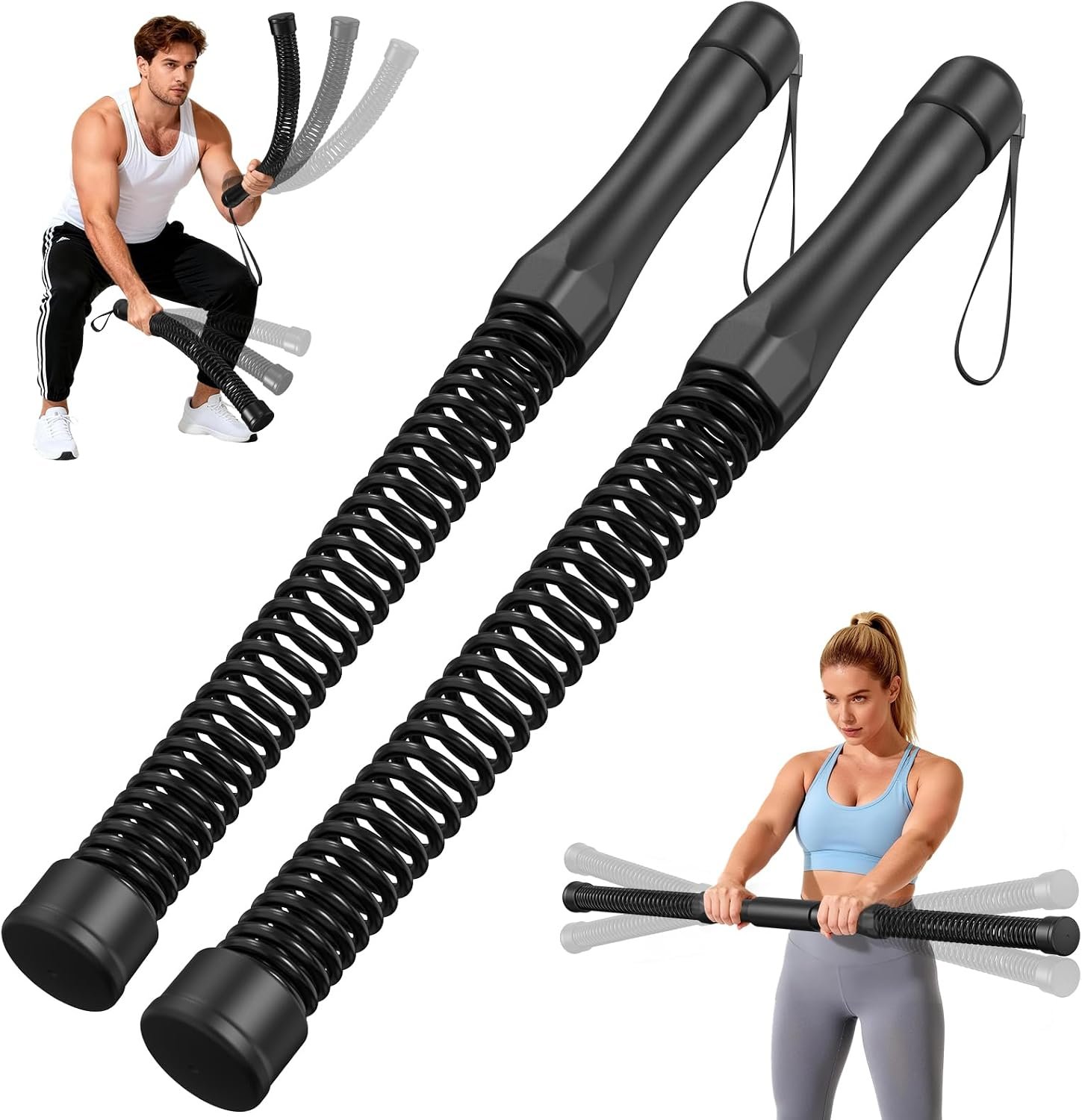 Relife Ropeless Battle Ropes, 2 in 1 Weighted Cordless Battle Ropes for Home Gym – Portable Home Gym Equipment for HIIT, Strength Building, Low-Impact Cardio for Men & Women