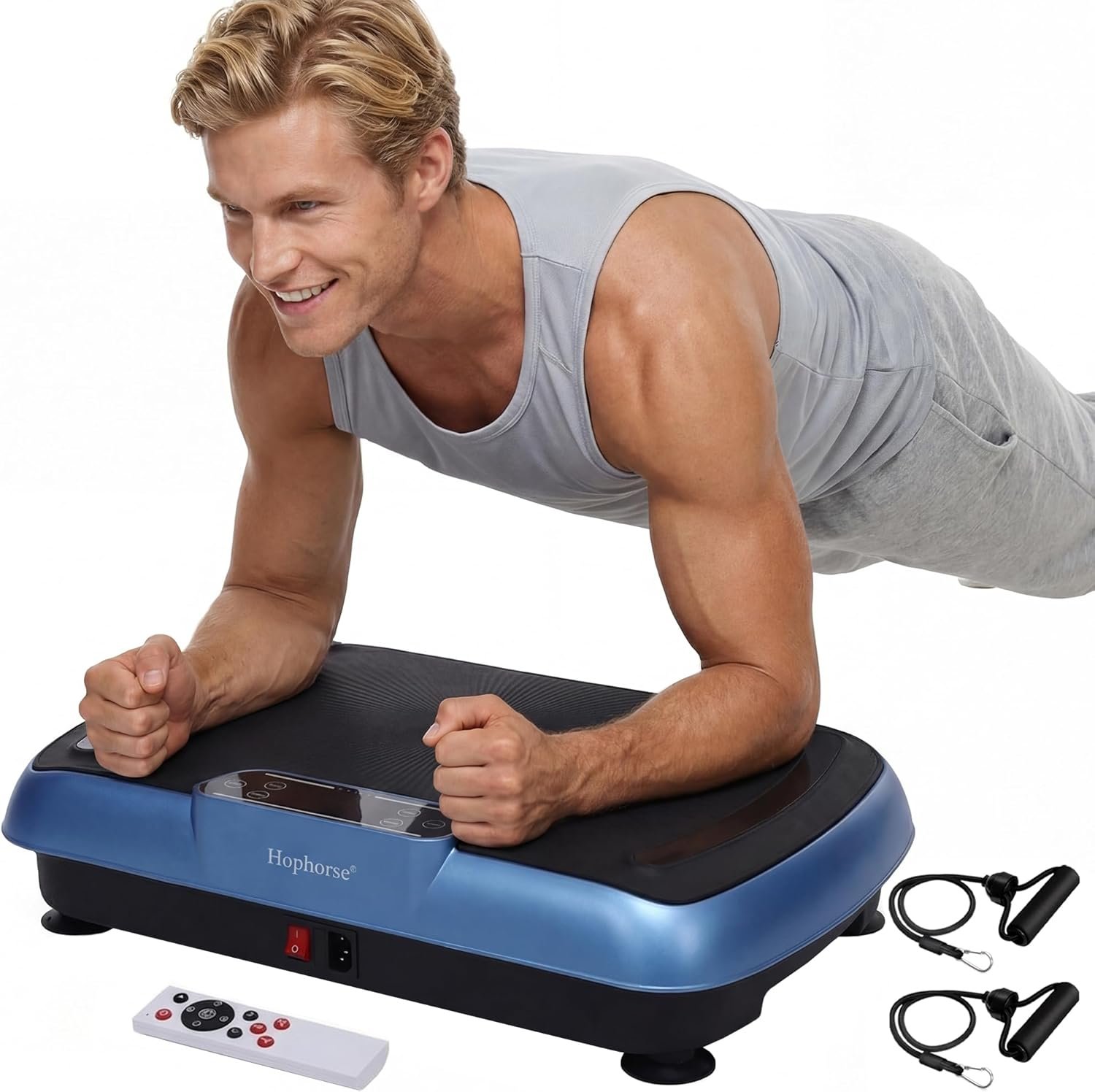 Vibration Plate Exercise Machine, Vibrating Plate for Lymphatic Drainage Weight Loss, Full Body Shake Plate with Resistance Bands, Bluetooth, Vibration Board for Wellness Home Gyms Workout Gifts