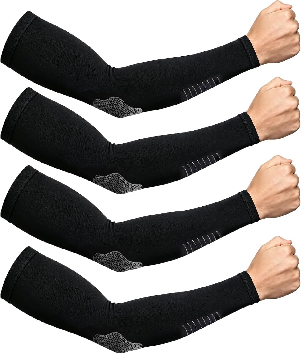 2 Pairs Arm Compression Sleeves for Men & Women – Breathable Arms Brace for Recovery, UPF 50+ Sun Protection – Fitness, Running, Tennis, Baseball, Golf
