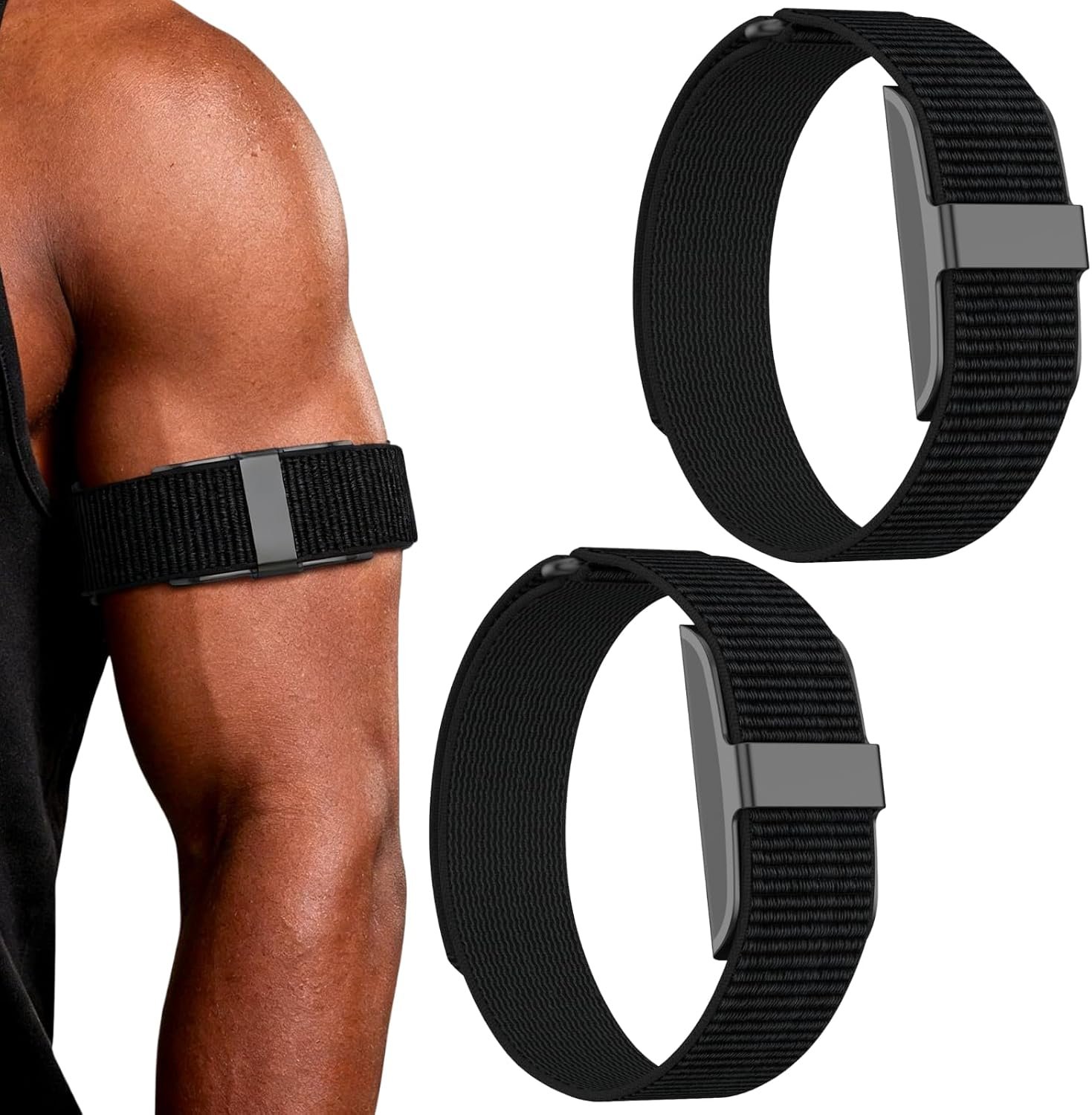 Bicep Bands Compatible with Hume Band, Nylon Loop Replacement Strap, Soft Breathable Adjustable Sport Wrist/Arm/Ankle Band for Fitness Tracker & Activity Monitor
