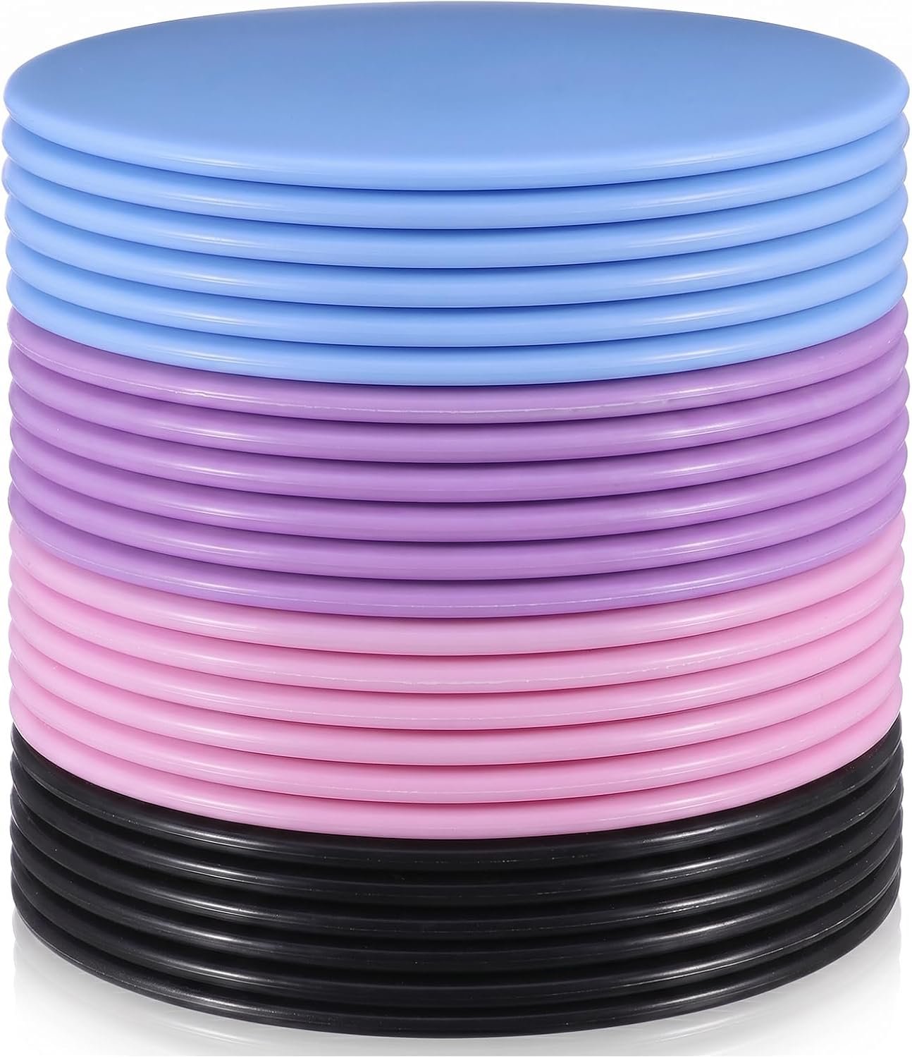 24 PCS (12 Pairs) Core Sliders for Working Out – Dual Sided Exercise Discs for Stability, Abs, Legs & Full Body Training on Carpet or Hardwood Floor – Includes Pink, Blue, Purple, Black