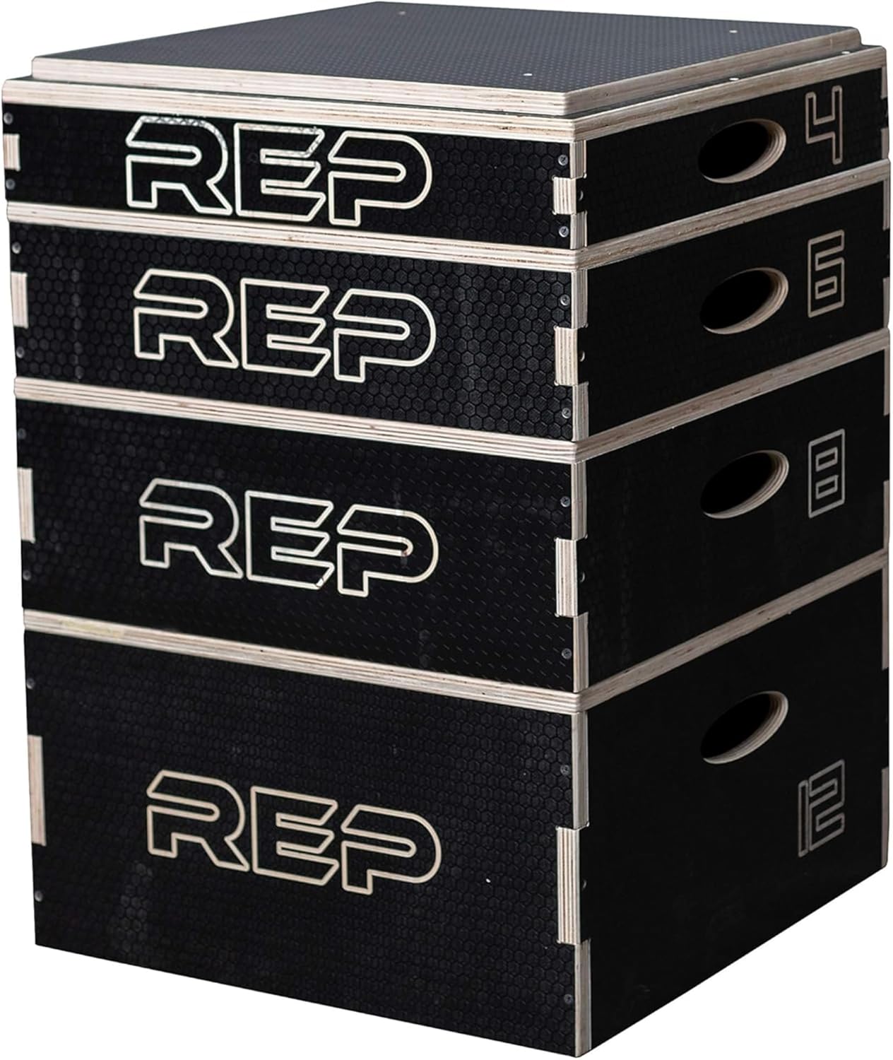 Rep Wooden Plyo Box | Stackable Jump Platforms for Home Gym Workouts | Multiple Height Options from 4, 6.8 and 12″ Exercise Step Up Boxes for CrossFit & Plyometric Training | Durable Fitness Equipment