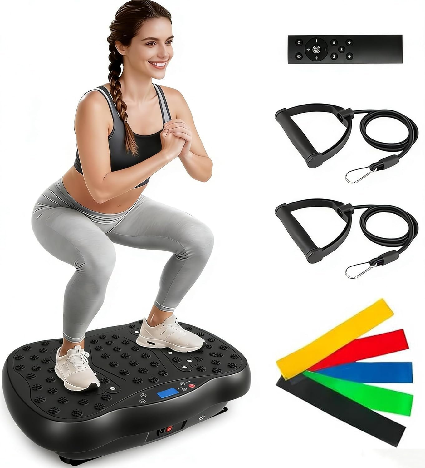 Vibration Plate Exercise Machine, 10 Auto Modes/200-Levels Vibrating Plate for Lymphatic Drainage Weight Loss, 400LBS Capacity Shake Plate for Whole Body Workout for Home Gym Fitness