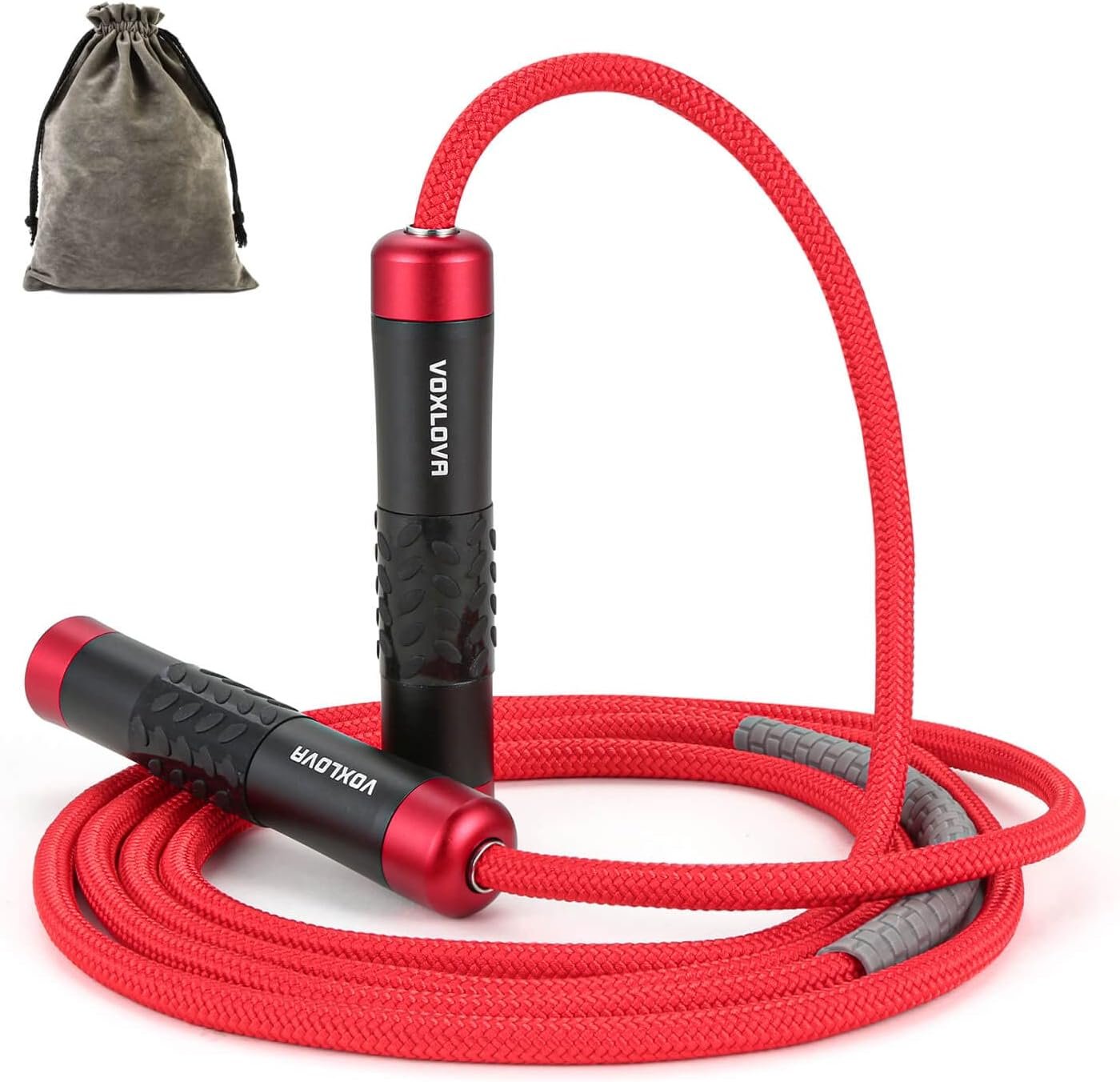 Weighted Jump Rope for Men Women – 1LB Heavy Jump Rope Weighted Skipping Rope for Adult Fitness Workouts Boxing Crossfit Cardio Weight-loss MMA, Non-Slip Aluminum Handles, Adjustable Length 9MM Solid PVC/Cotton Ropes