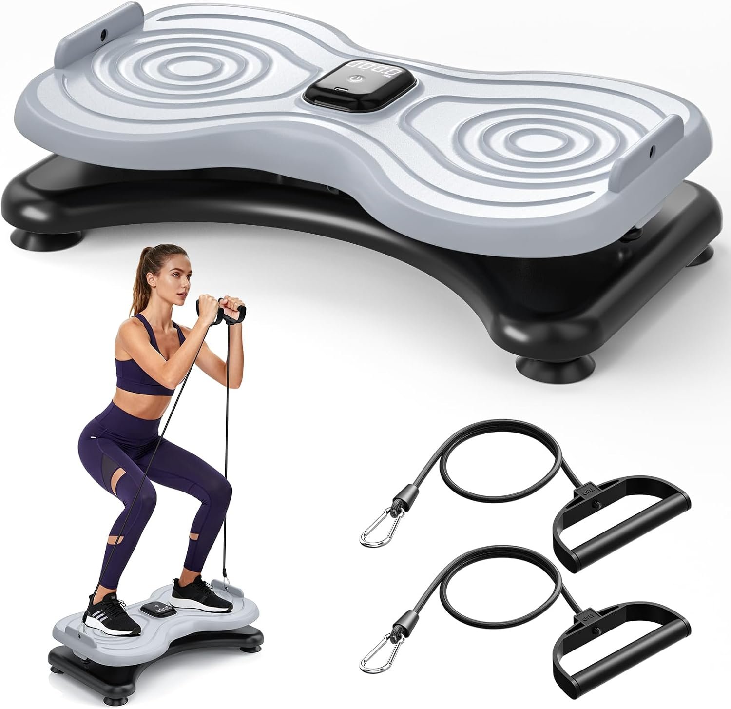 Waist Twister Machine with LCD Display，Noiseless Ab Workout Board and Resistance Bands，Slim Waist Machine with Anti-Slip, Home Gym Equipment for Women & Men