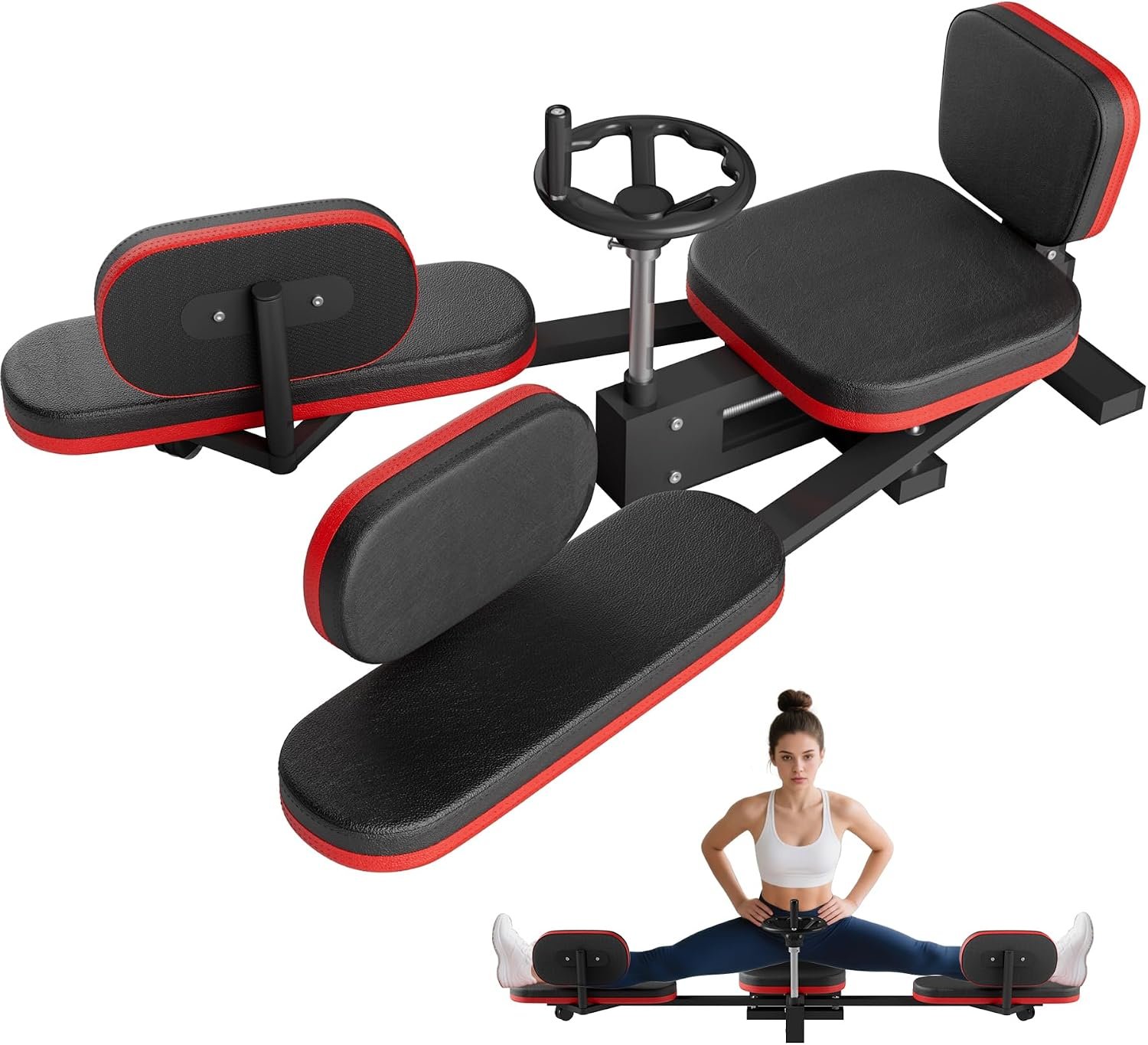 330LBS Heavy Duty Leg Stretcher Machine – Steel Frame Split Trainer with Adjustable Soft Padding, Flexibility Stretching Equipment for Home Gym, Dance & Yoga