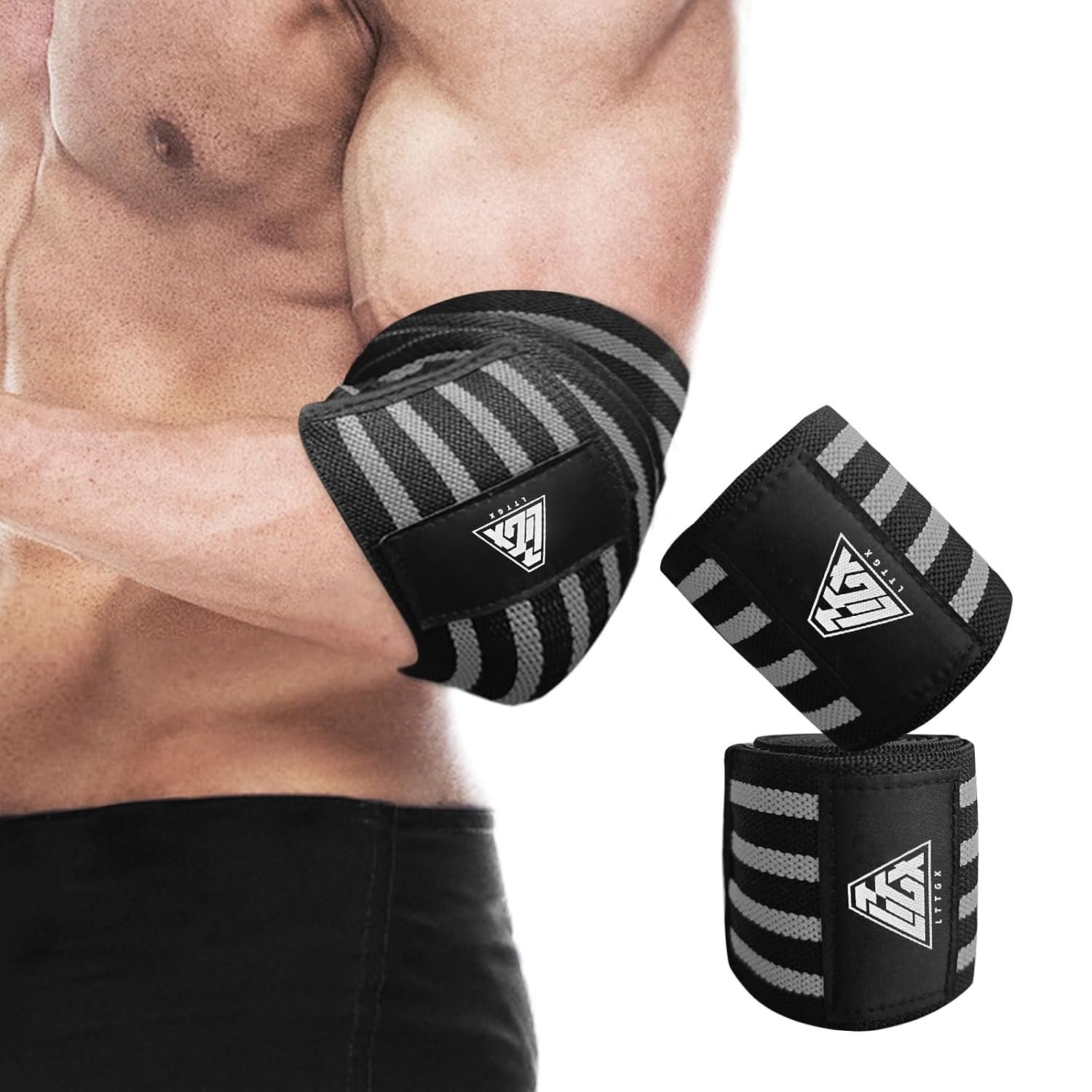 Elbow Wraps for Weightlifting, Elbow Straps for Weightlifting Gym Men Women – Elbow Support Sleeve for Weight lifting Bench Press, Cross Training & Powerlifting