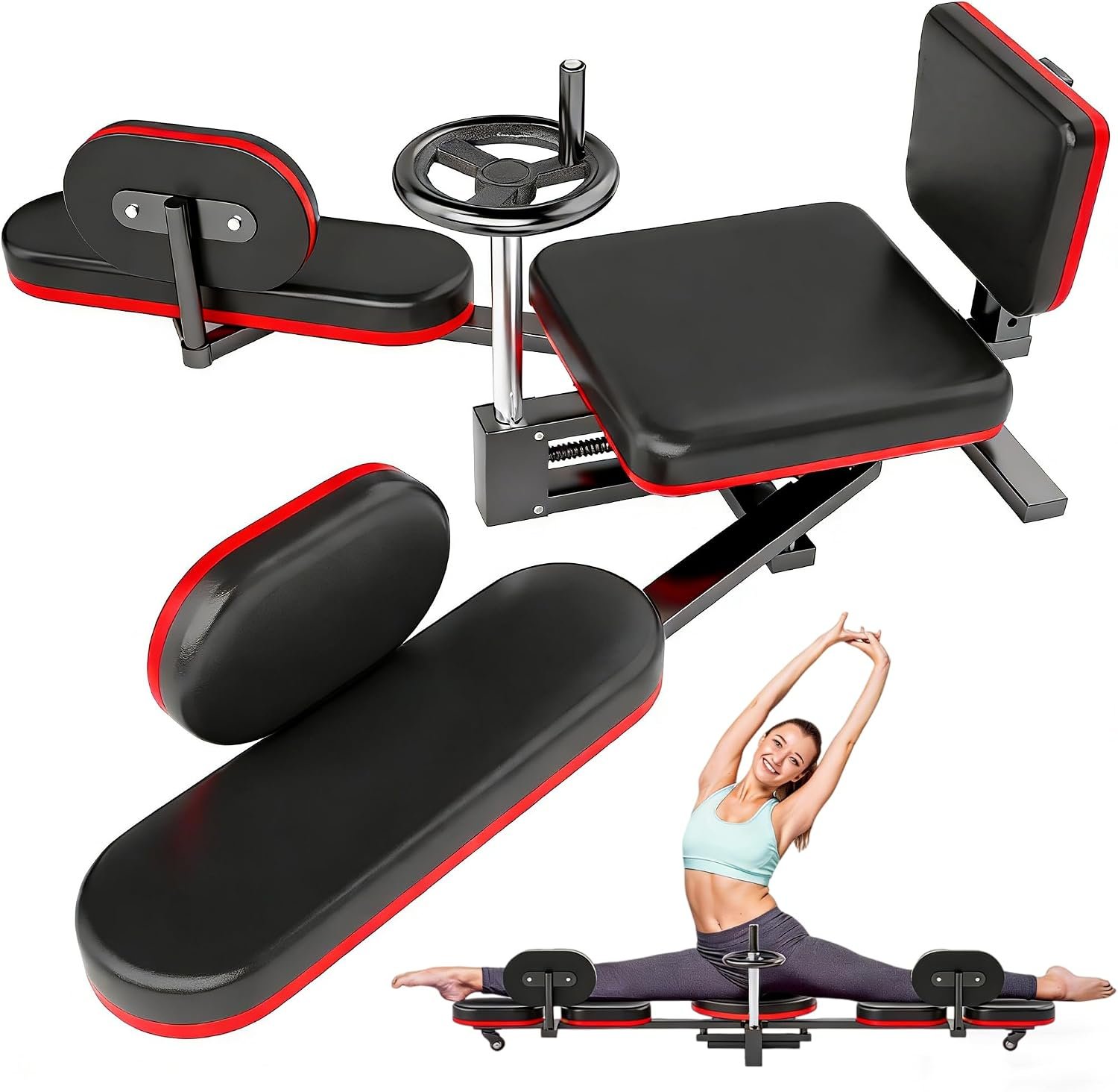 TDH Leg Stretcher, 300LBS Stretcher Machine,210° Adjustable Split Machine for Ballet, Dance,Yoga, Flexibility Stretching Equipment to Relieving Leg Muscl,Exercise for Everyone(Red)