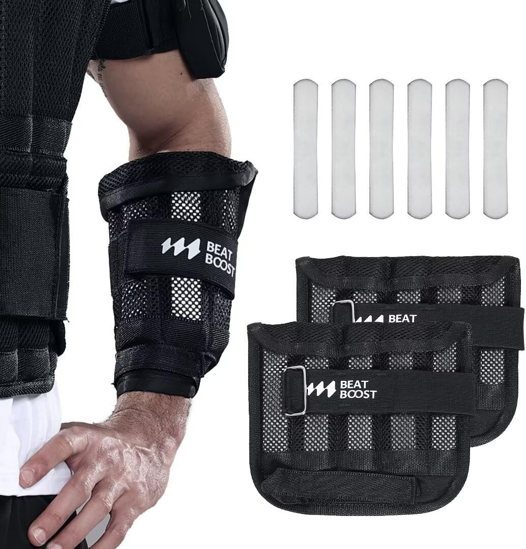 Ankle Wrist Weights 4lb/10lb/15lb/20lb/25lb/30lb BeatBoost Adjustable Leg Arm Weights for Men Walking Pilates Exercise Workout Gym Aerobics