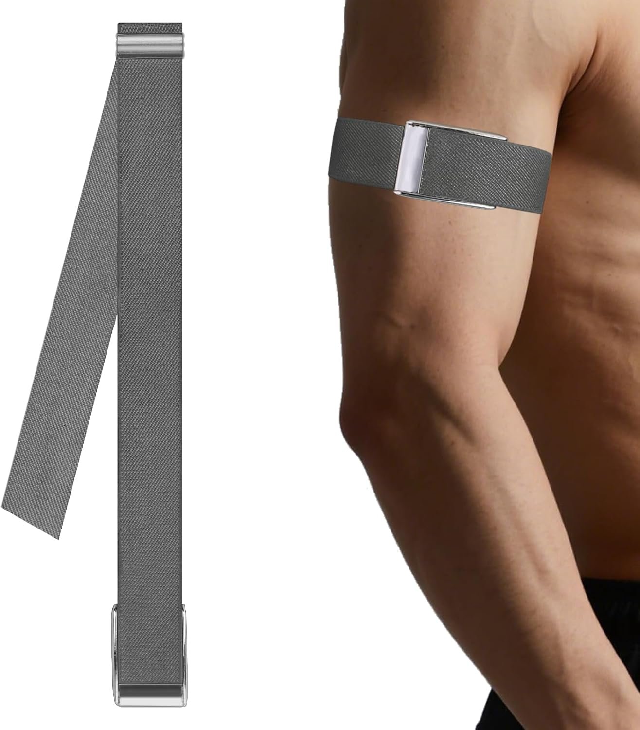 VANEST Arm Bicep Band Compatible with Whoop 5.0 One+Peak Fitness Life Tracker, Waterproof, Health and Fitness Wearable Heart Rate Monitor Accessories with Metal U Shape (Not for Gen 4)