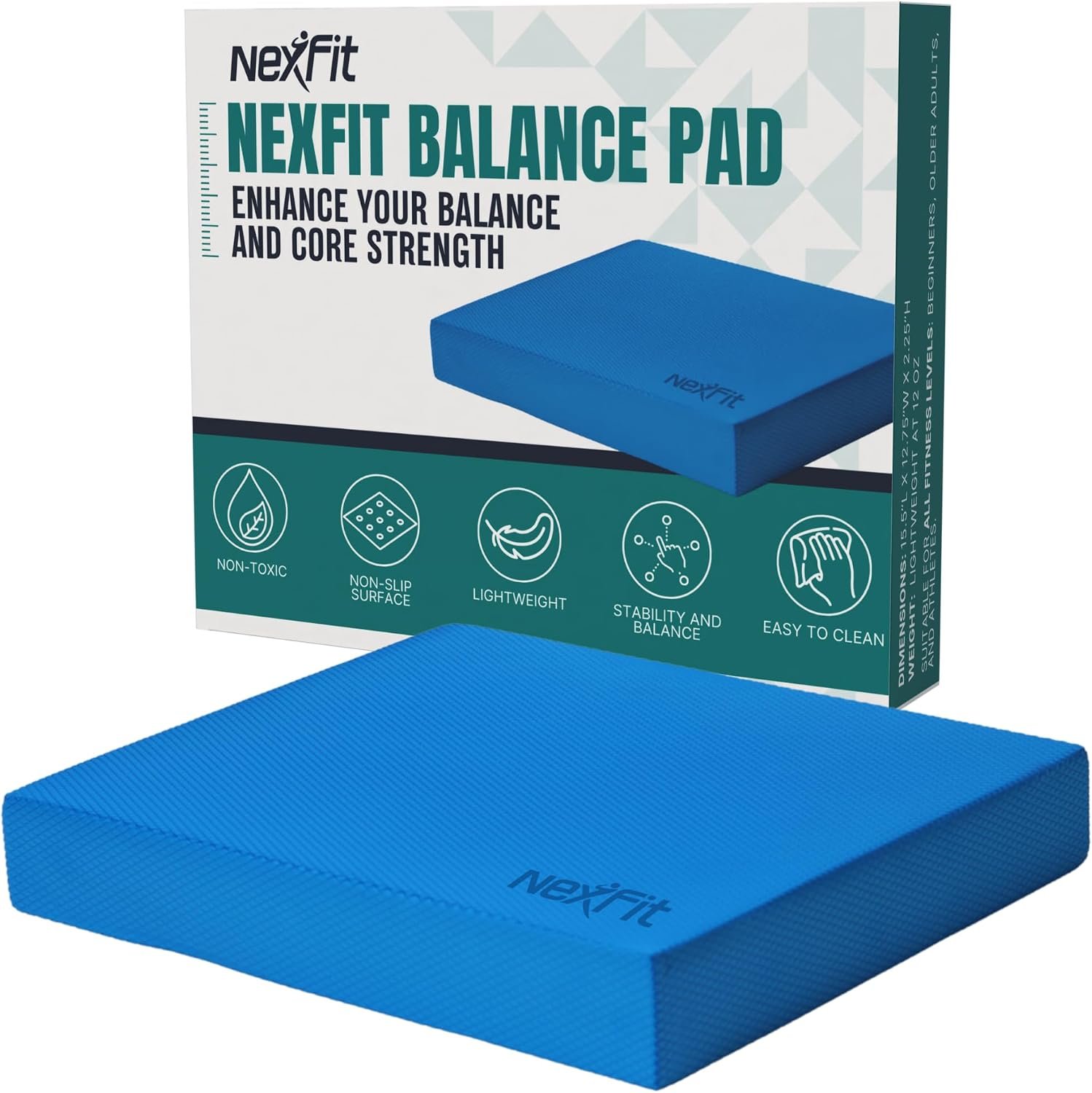 High-Density Balance Pad – Durable TPE Foam Balance Pad Physical Therapy, Foam Exercise Pad with Non-Slip Surface, Lightweight for Home & Gym Workouts, Core Strength & Balance Enhancement