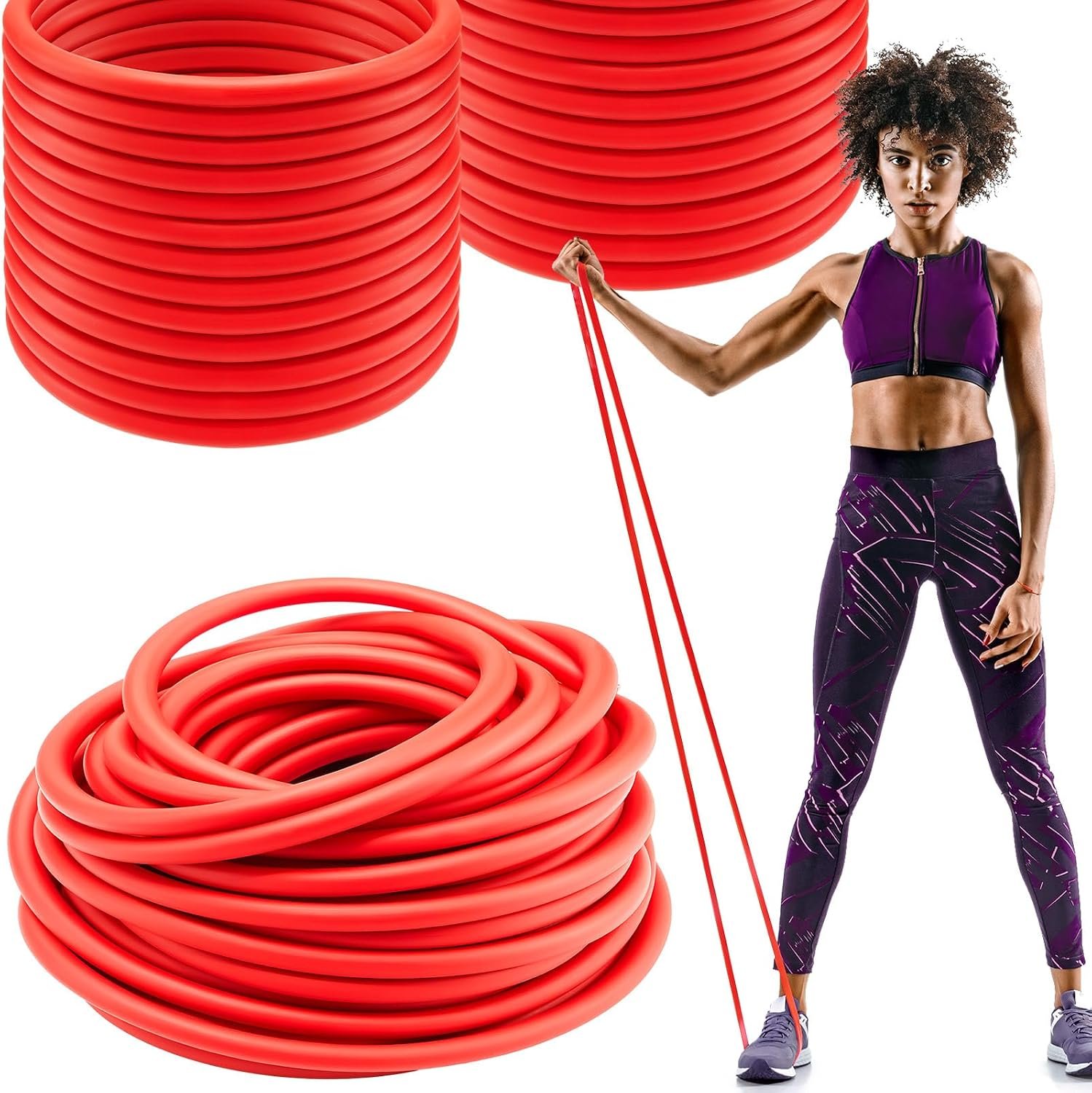 1 Roll Resistance Tubes Exercise Tubing 50ft Exercise Bands Tubing for Therapy, Lower Pilates, Home Workouts, Rehab Core