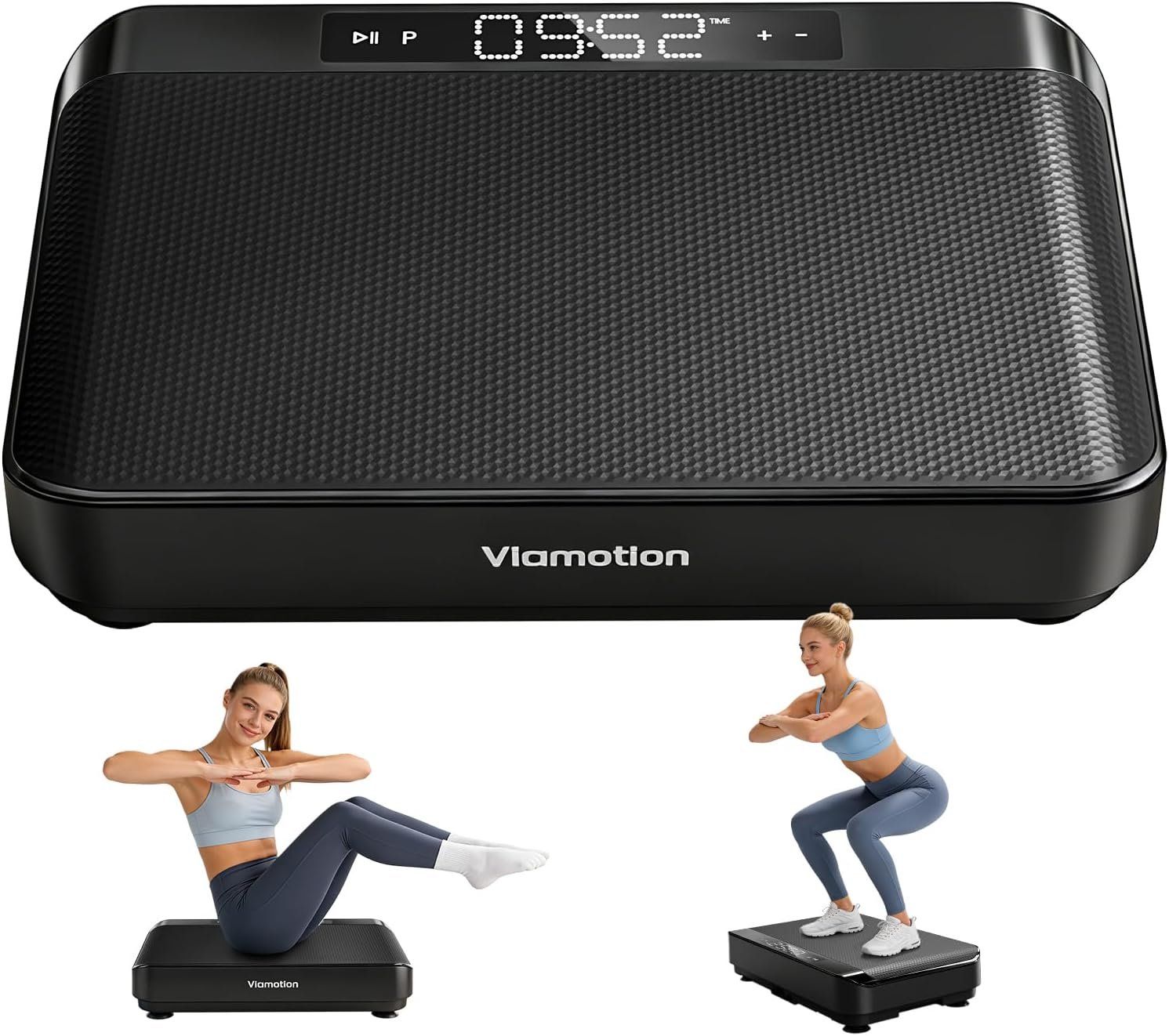 Vibration Plate Exercise Machine, Full Body Vibrating Platform for Lymphatic Drainage Weight Loss, 99 Levels Shake Plate Home Workout Equipment with LED Display for Women, Black