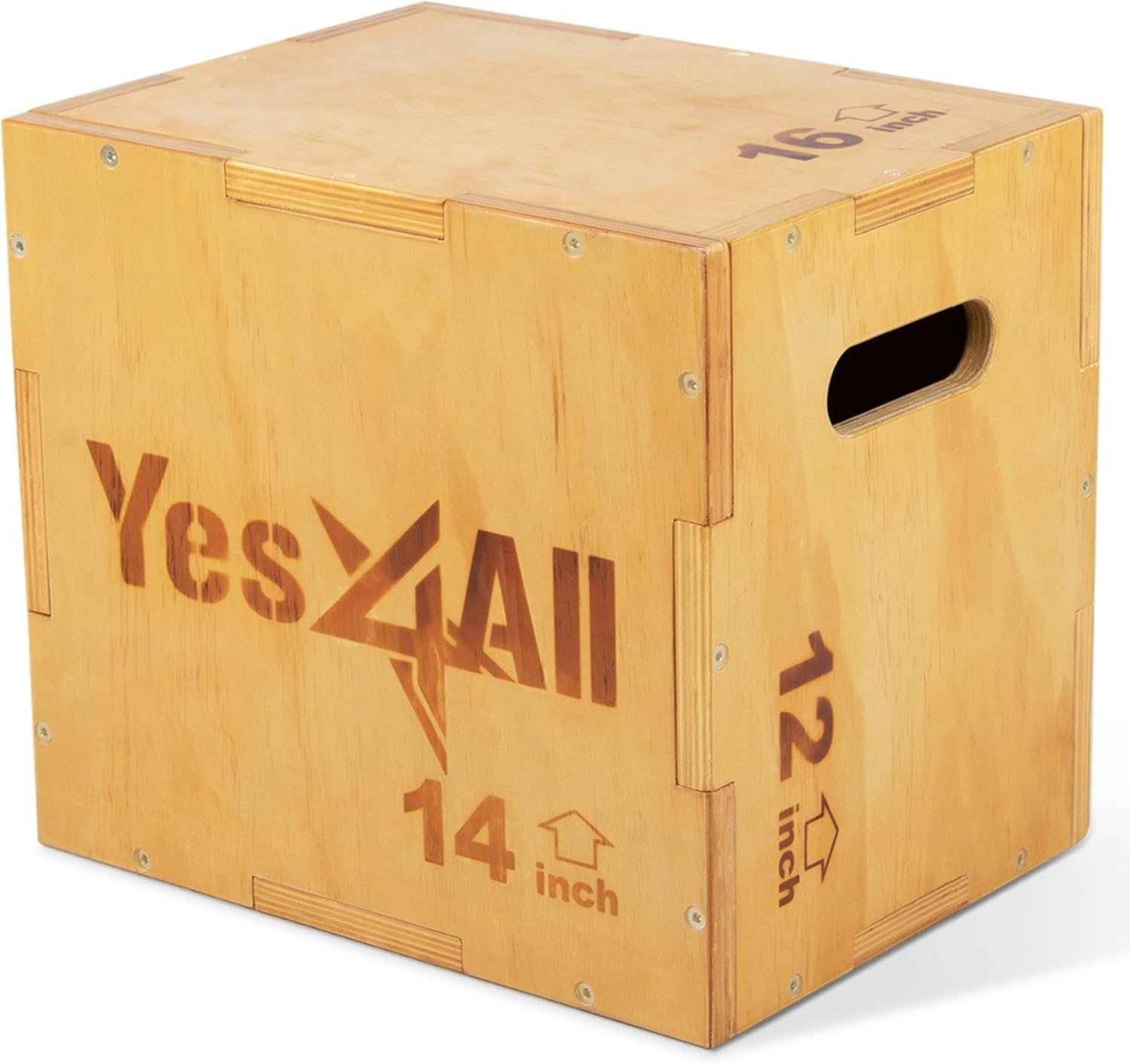 Yes4All Plyo Box, 3-in-1 Wooden Box Jump for Home Gym, Lunges, Squats, Dips
