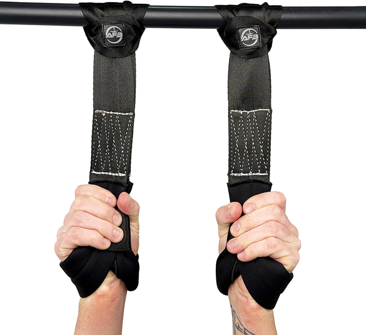 Suspension Trainer Straps – Premium Nylon Bodyweight Fitness Straps for Home & Gym Workouts, Adjustable Exercise Straps with 540lbs Load Capacity, Black, Pair