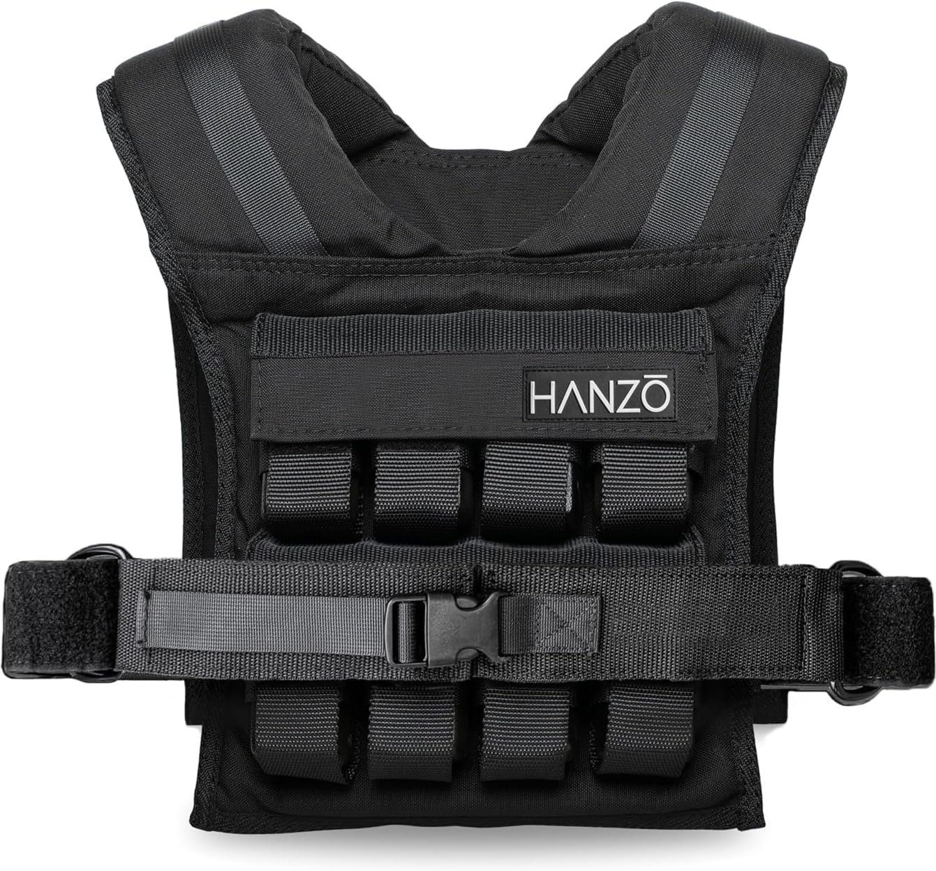 HANZO Weighted Vest for Men & Women 25lbs | 35lbs | 45lbs | 65lbs | Weight Vest With Removable Iron Weights, Adjustable Heavy Duty Weighted Workout Vest for Calisthenics & Fitness Training