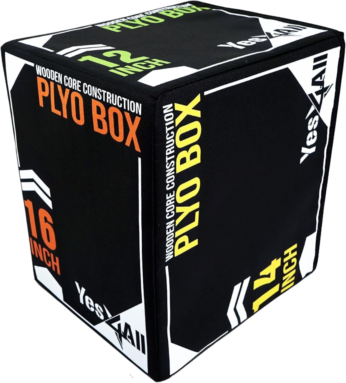 Yes4All 3-in-1 Soft-Padded Plyo Box With Wooden Core, Non-Slip Multi-Use Cushioned Plyometric Jump Box with Vinyl Cover for Jumping, Conditioning, Strength Training