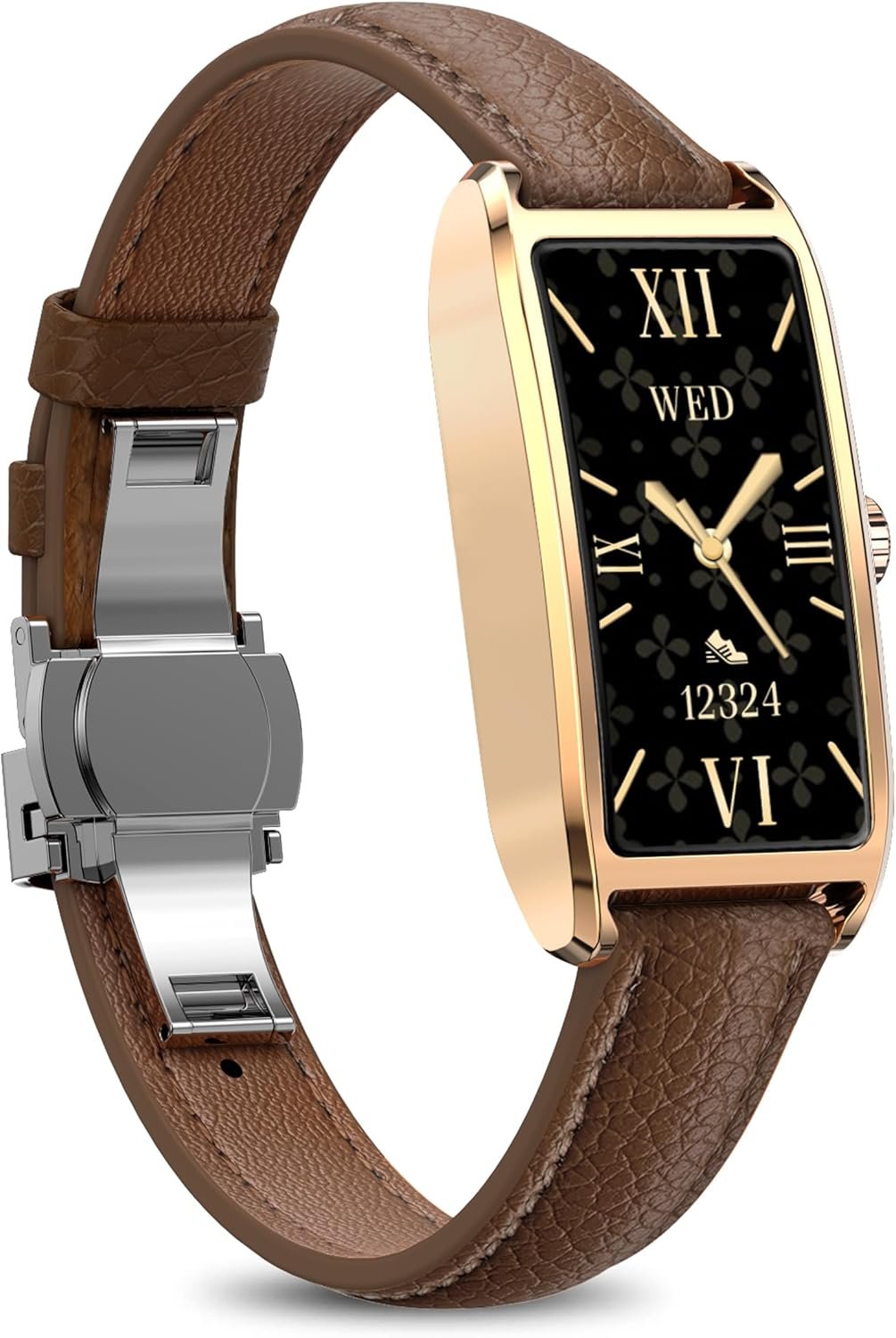 Elegant Smart Watch for Women Fitness Tracker with Step Counter Calorie Tracker Heart Rate Monitor Sleep Tracker IP68 Waterproof Activity Tracker Bracelet with AMOLED Touchscreen for iOS Android