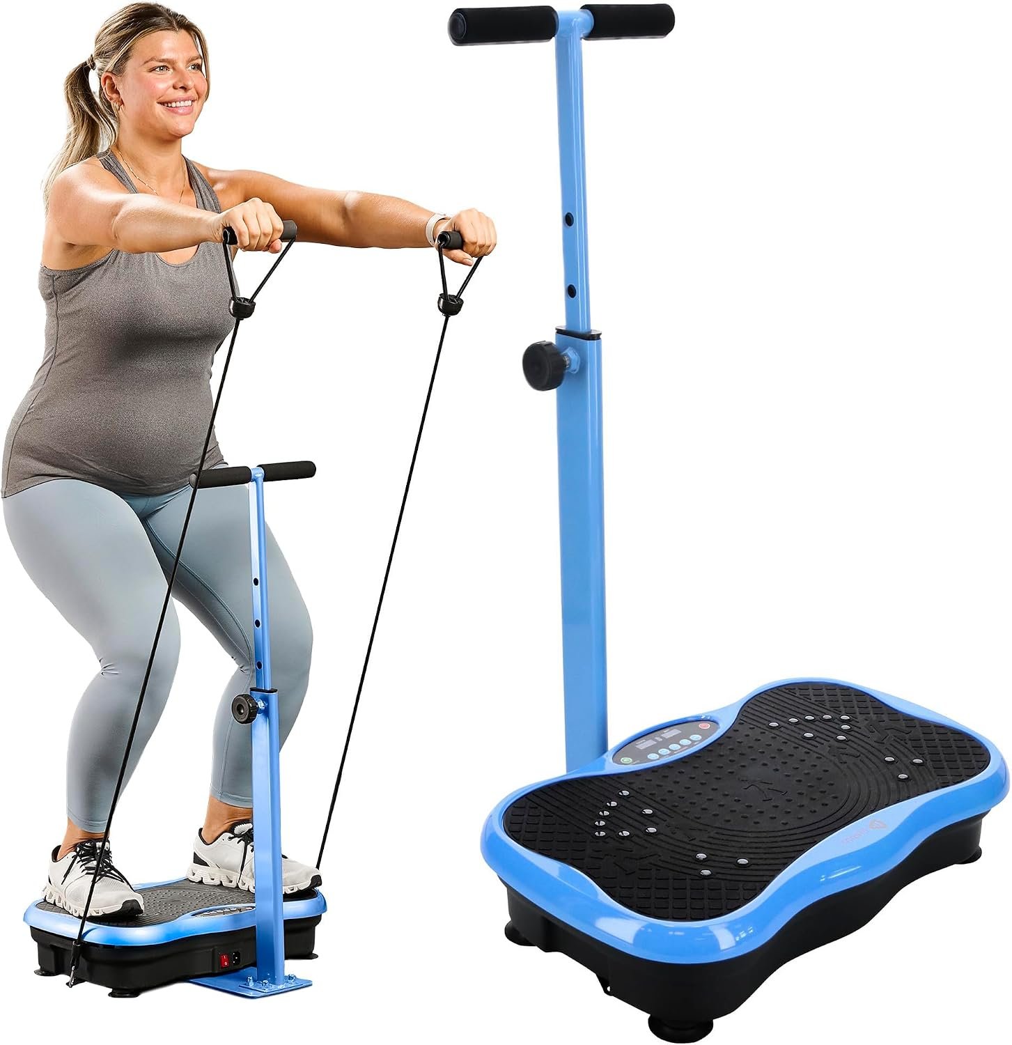 Lifepro TrimLite Vibration Plate with Handle — Vibration Plate Exercise Machine with 99 Speed Levels, Bluetooth & Magnetic Acupoints — Whole Body Vibrating Platform Machine for Lymphatic Drainage