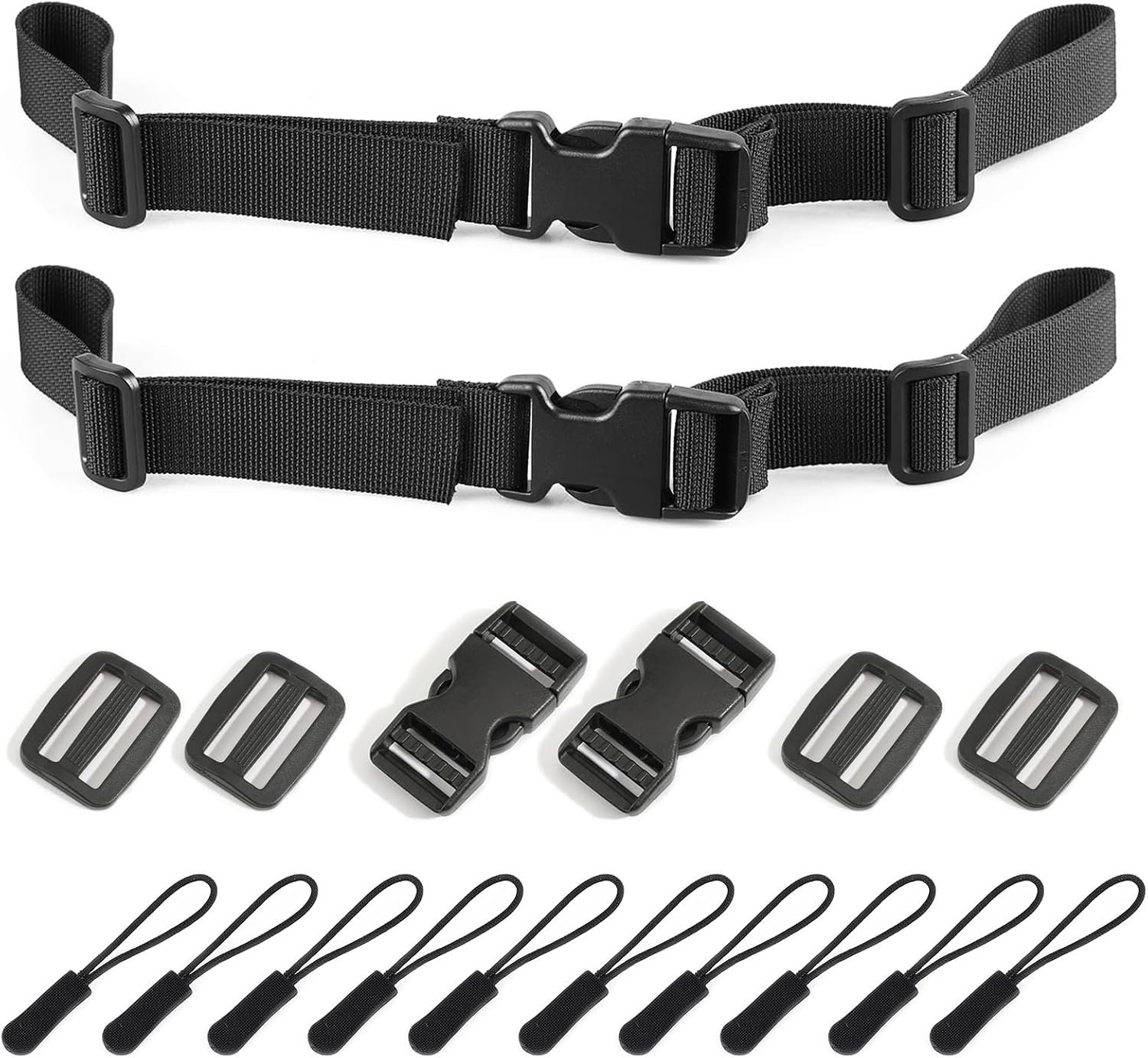 Backpack Chest Strap 2pcs Heavy Duty Adjustable Backpack Sternum Strap Chest Belt with