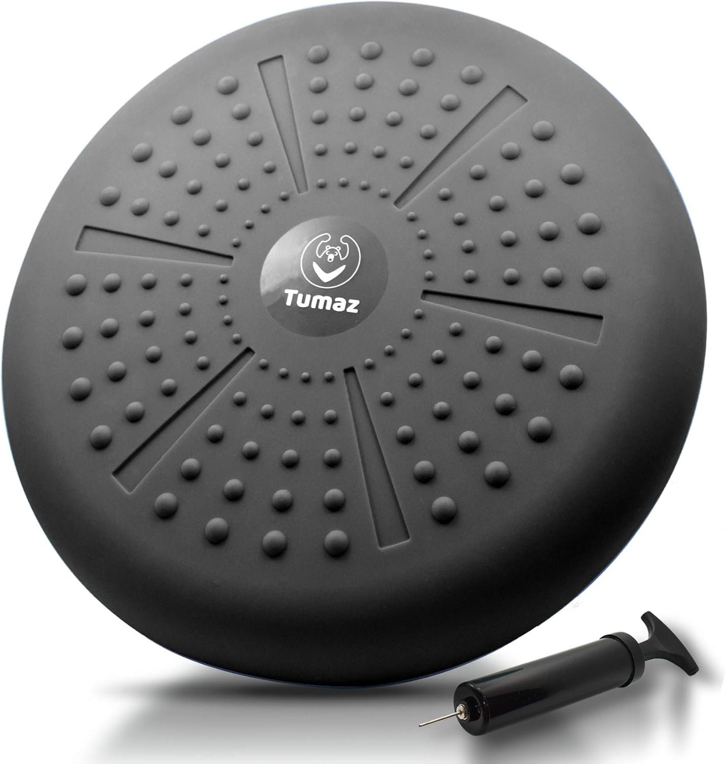 Tumaz Wobble Cushion – Wiggle Seat to Improve Sitting Posture & Stay Focused for Sensory Kids, Balance Disc to Core Strength & Flexible Seating [Extra Thick Balance Board, Pump Included Wobble Board]