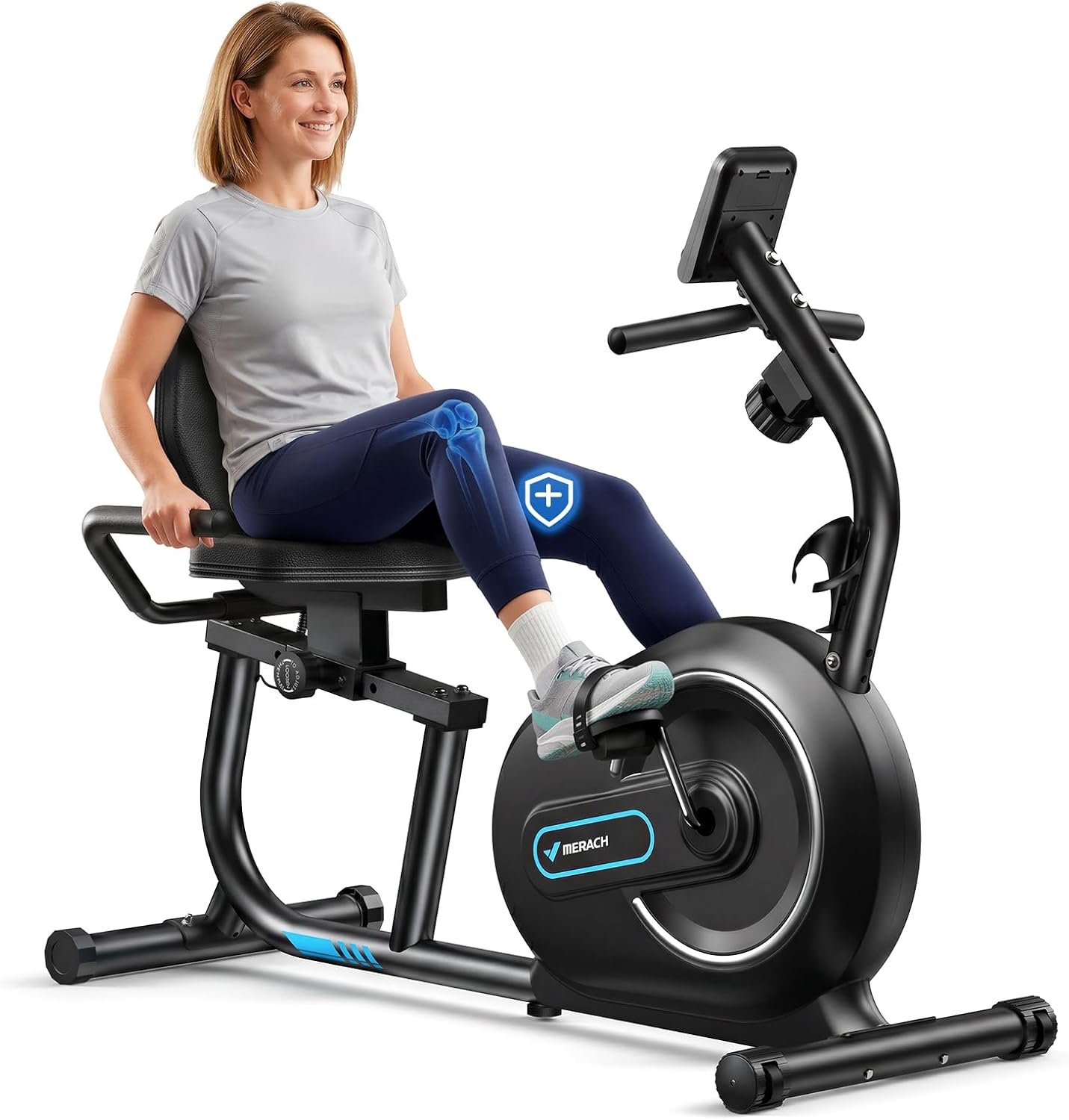 MERACH Recumbent Exercise Bikes for Home with Smart Bluetooth Equipment Exercise Bikes App,LCD,Heart Rate Handle Stationary Bikes for Home, Magnetic Recumbent Exercise Bike for Seniors Gym S08/S23