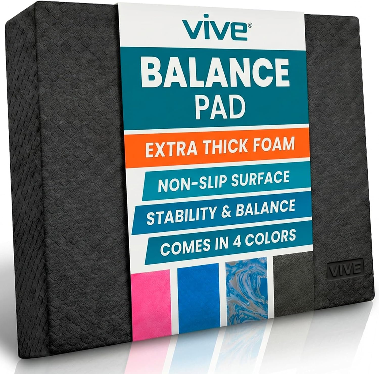 Vive Balance Pad – Foam Large Yoga Mat Trainer for Physical Therapy, Stability Workout, Knee and Ankle Exercise, Strength Training, Rehab – Chair Cushion for Adults, Kids, and Travel