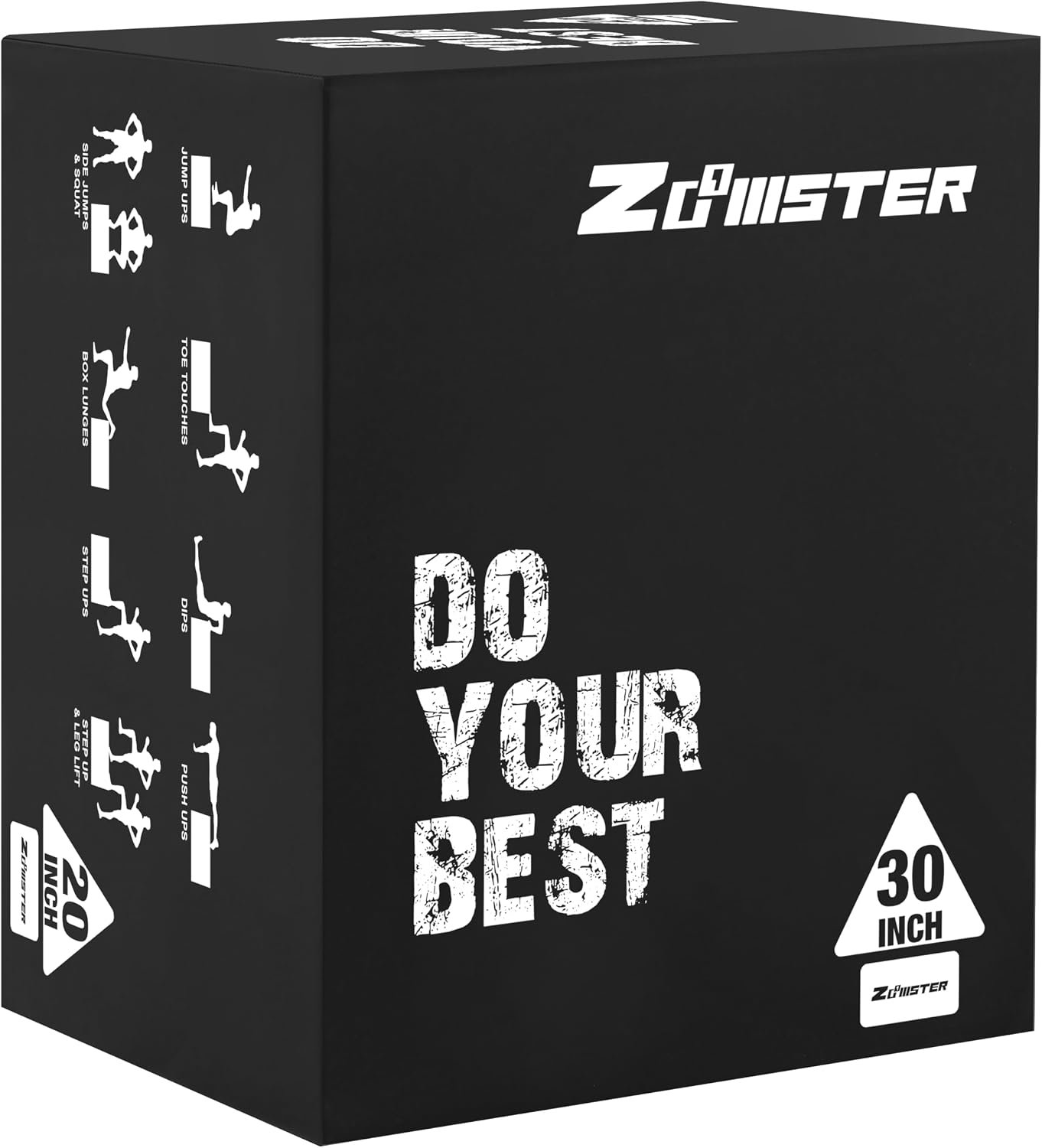 Zoomster 3-in-1 Foam Plyometric Jump Box for Home Gym Jump Training, HIIT, MMA, Weighted Stepup, Push Press and Strength Training